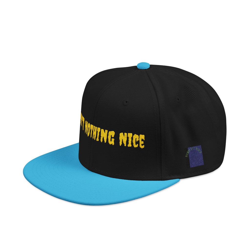 Embroidered Snapback Hat – 'Fighting Nice' Yellow Script