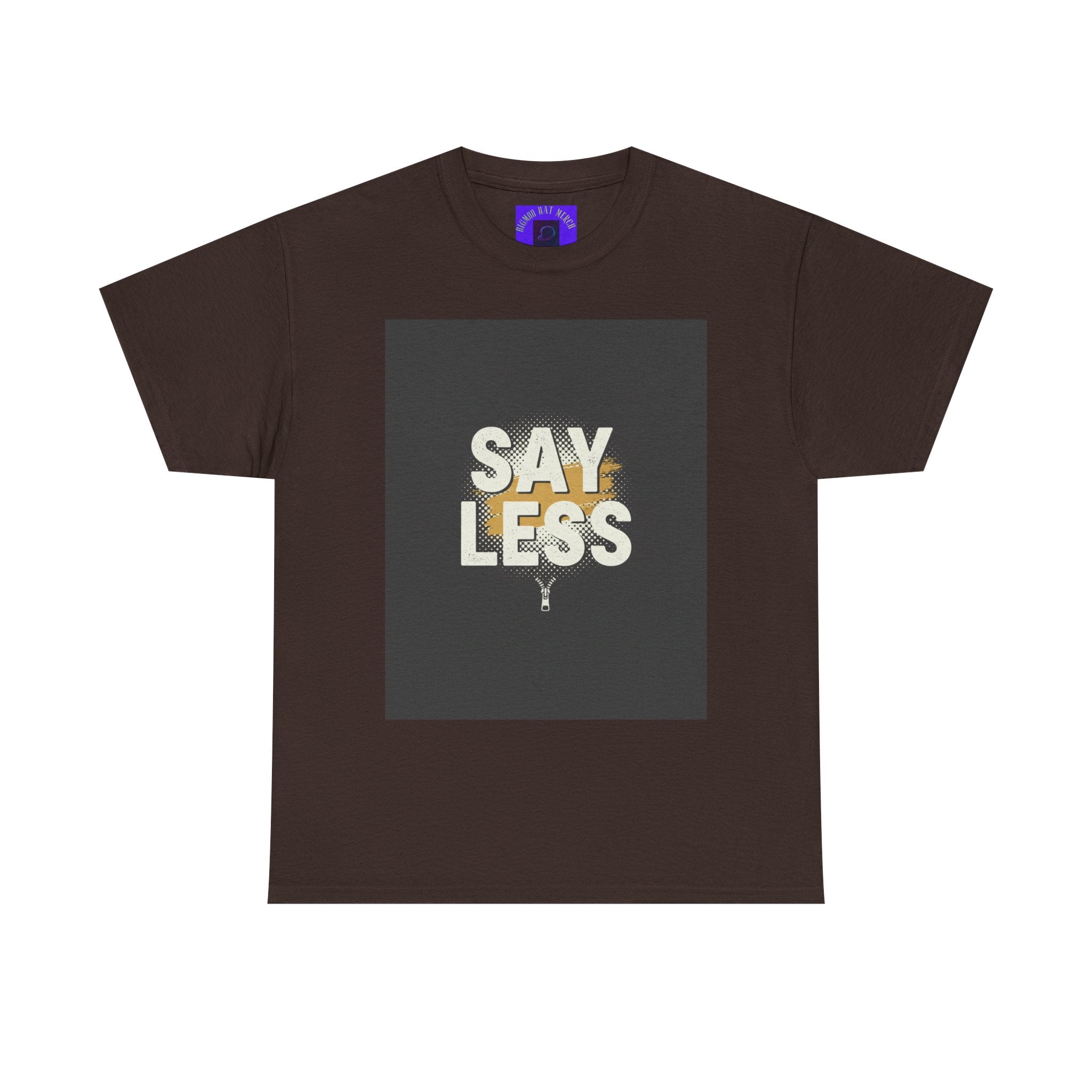 Say Less Graphic Ringer Tee — Mens Retro Minimalist Statement Shirt