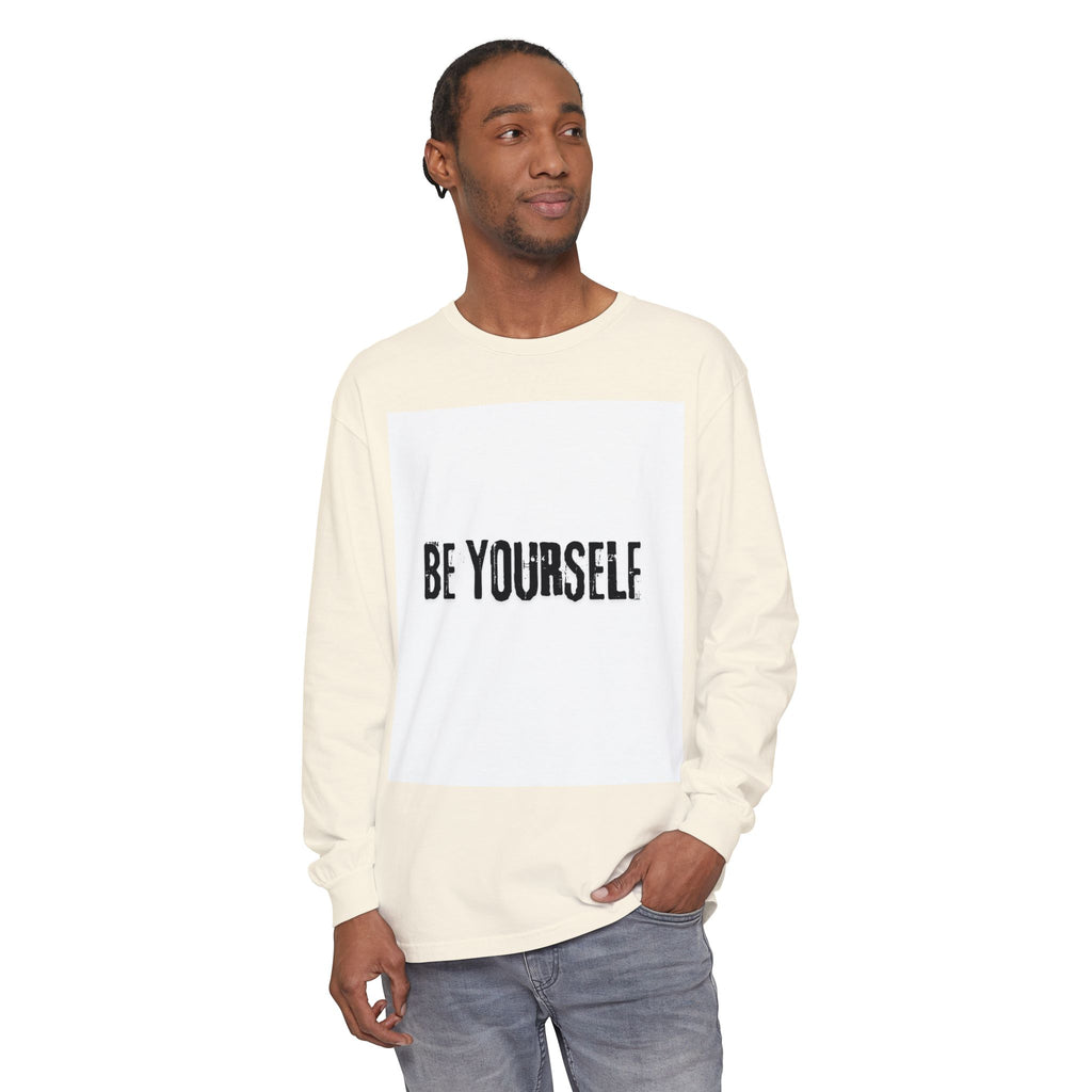 Unisex Long Sleeve Tee - "Be Yourself" - Inspirational Shirt, Gift for Friends, Casual Wear, Motivational Apparel, Everyday Style