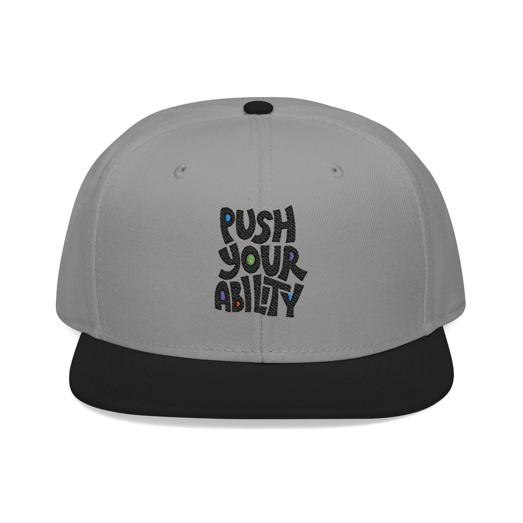 Embroidered ‘Boss Up’ Snapback Hat — Gray/Black Streetwear Cap