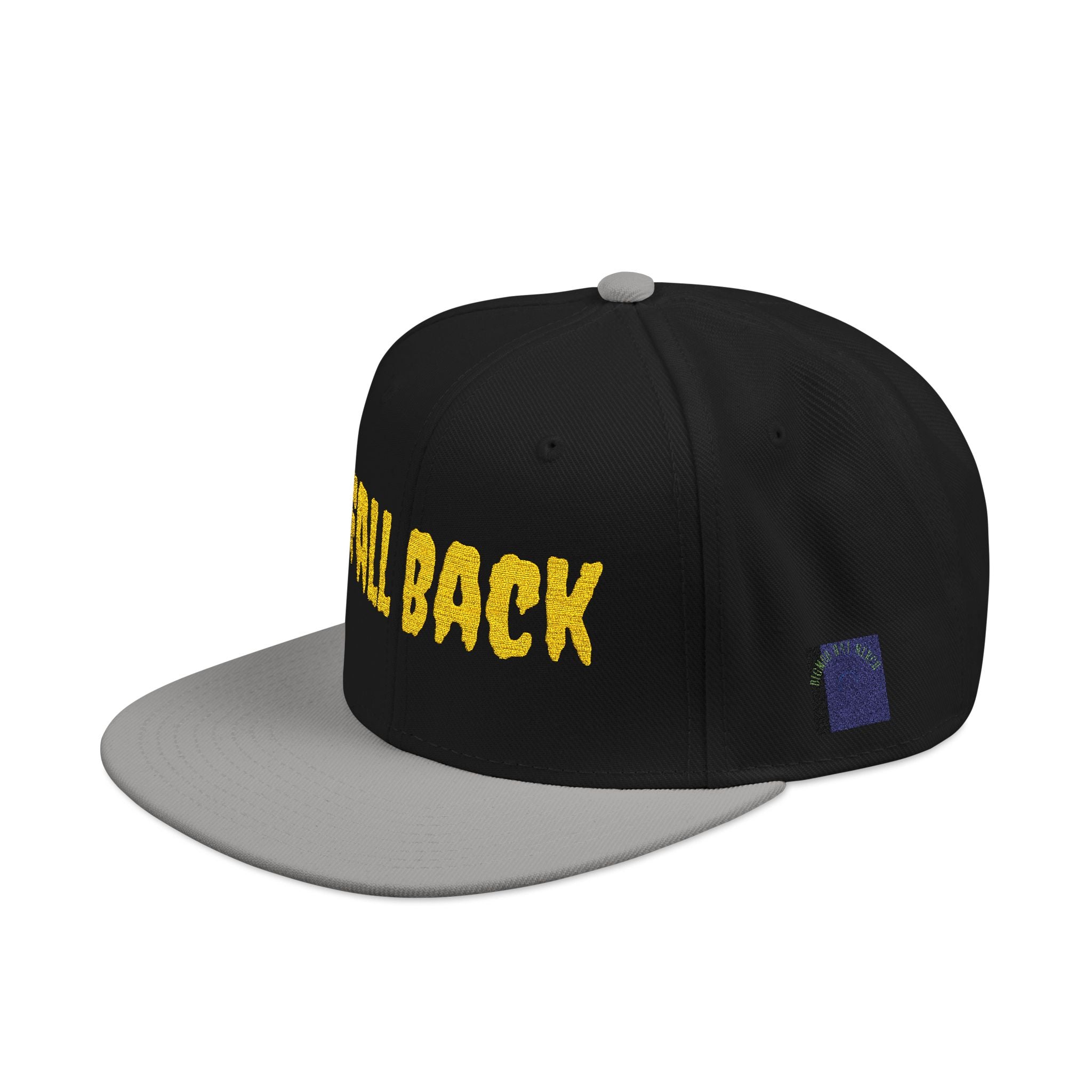 Snapback Hat – Embroidered 'Chill Back' Yellow Floral Lettering