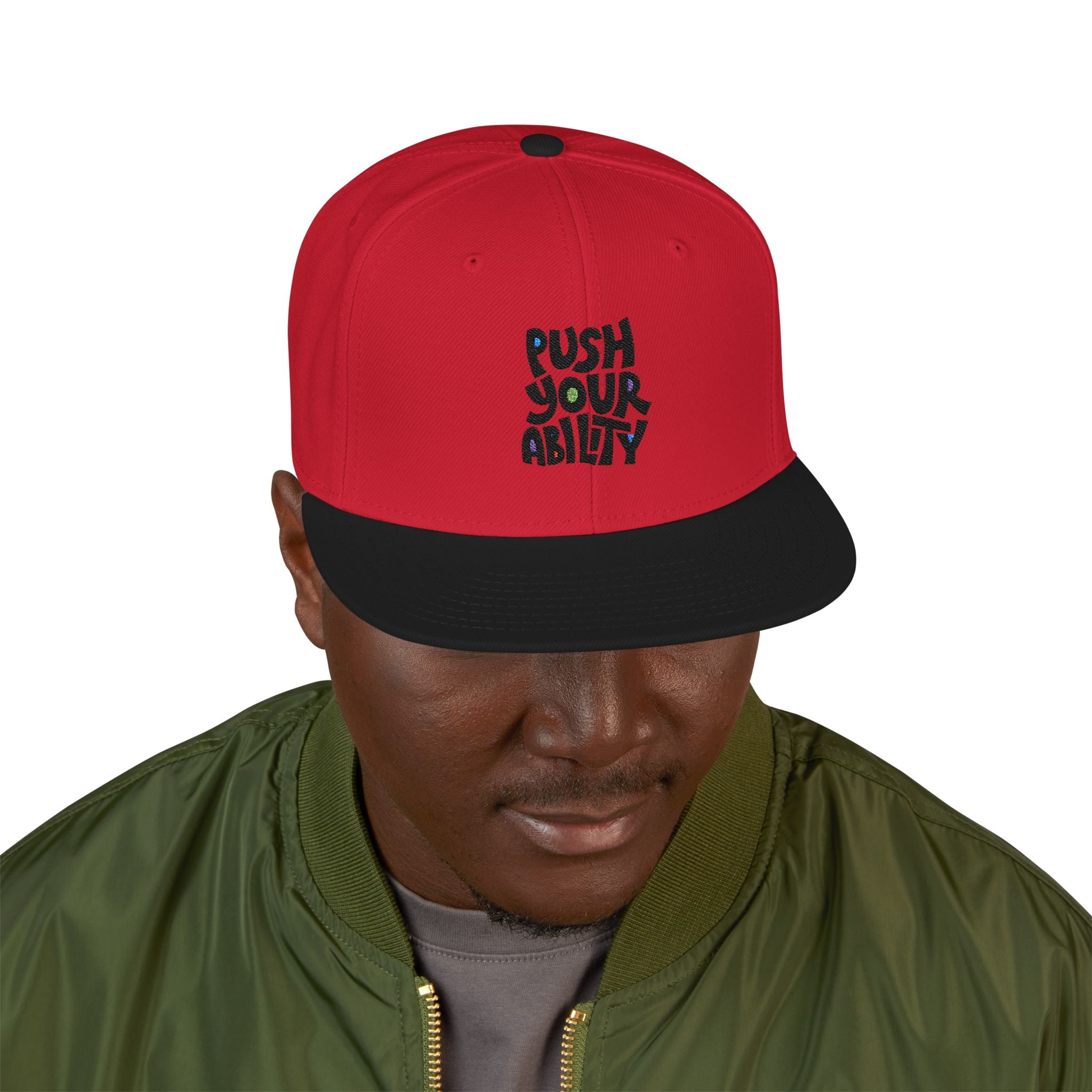 Embroidered ‘Boss Up’ Snapback Hat — Gray/Black Streetwear Cap