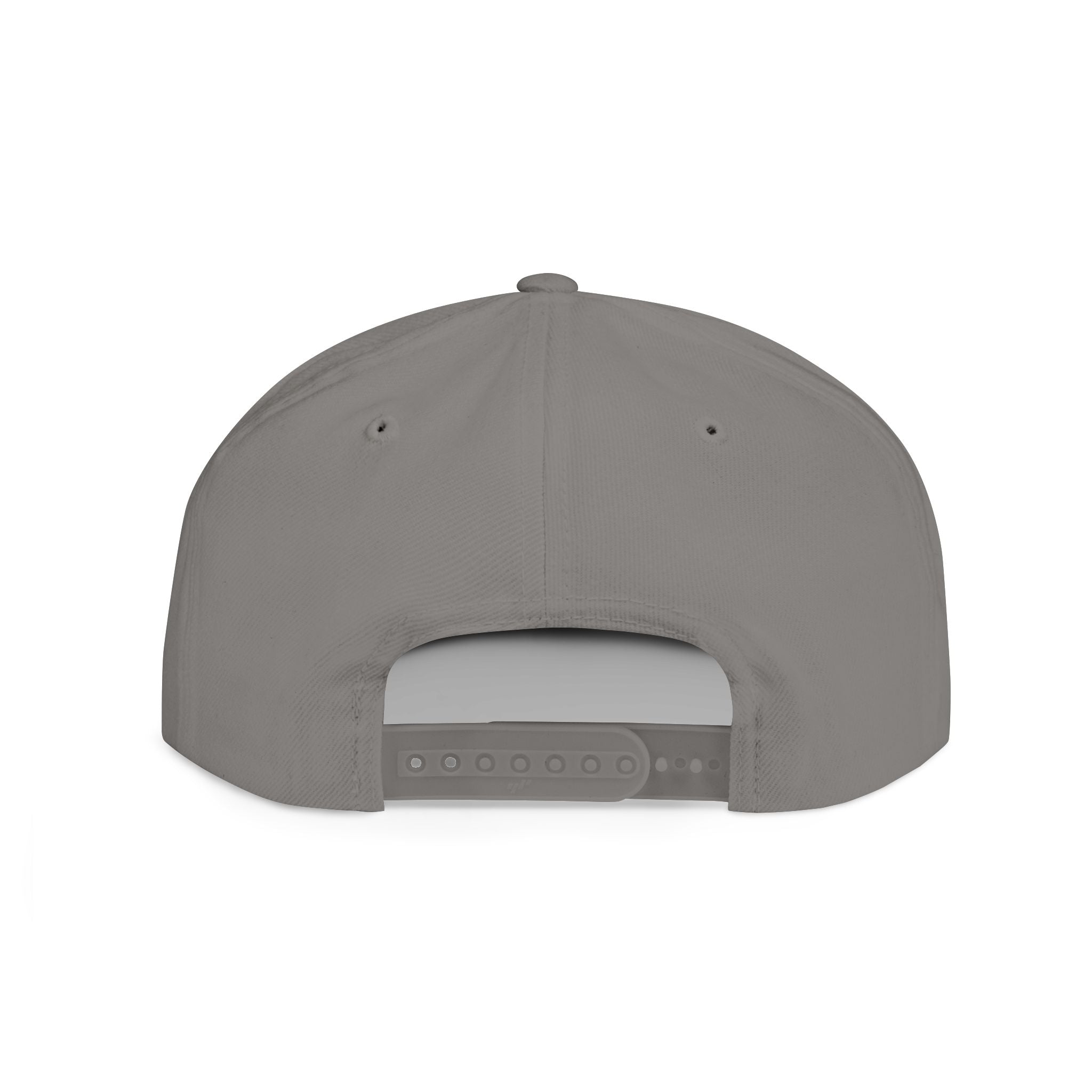 Flat Bill Snapback Cap — Blue Glitch Text Streetwear Hat