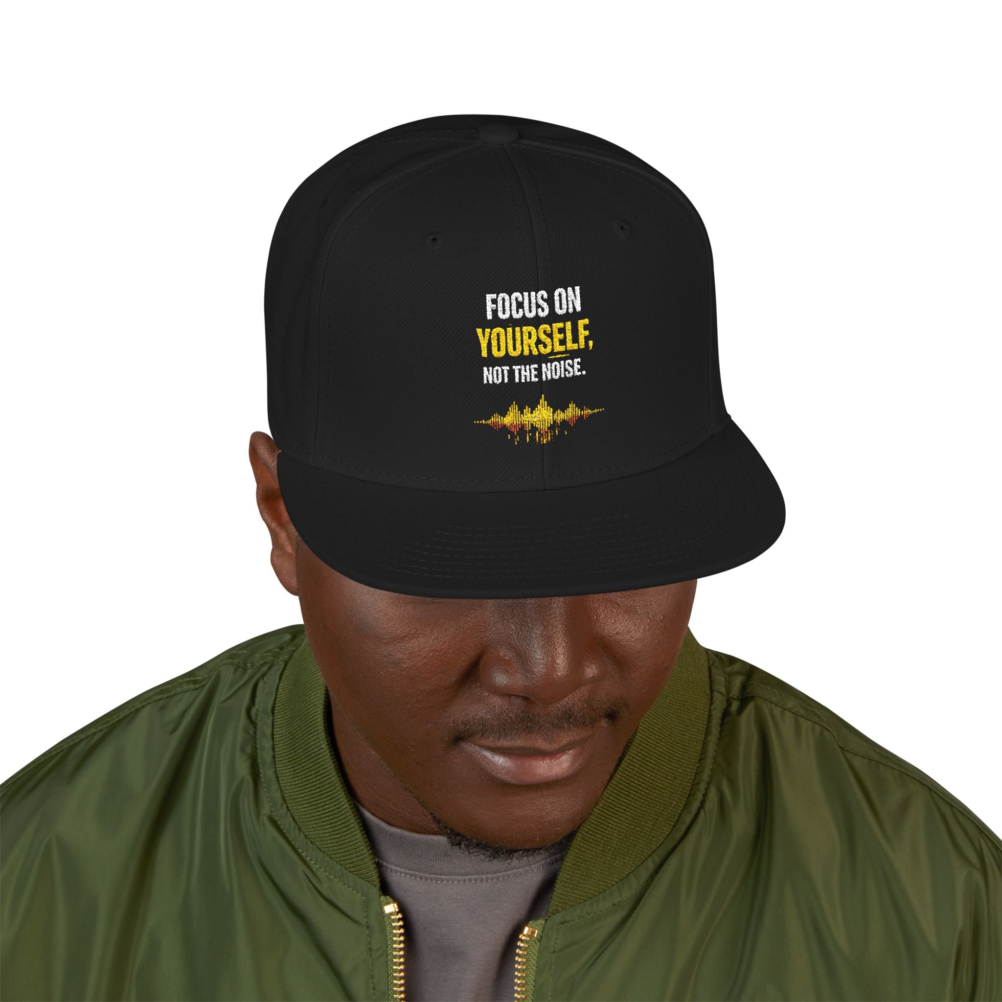 Embroidered Motivational Snapback Hat - 'Focus on Progress' Streetwear Cap