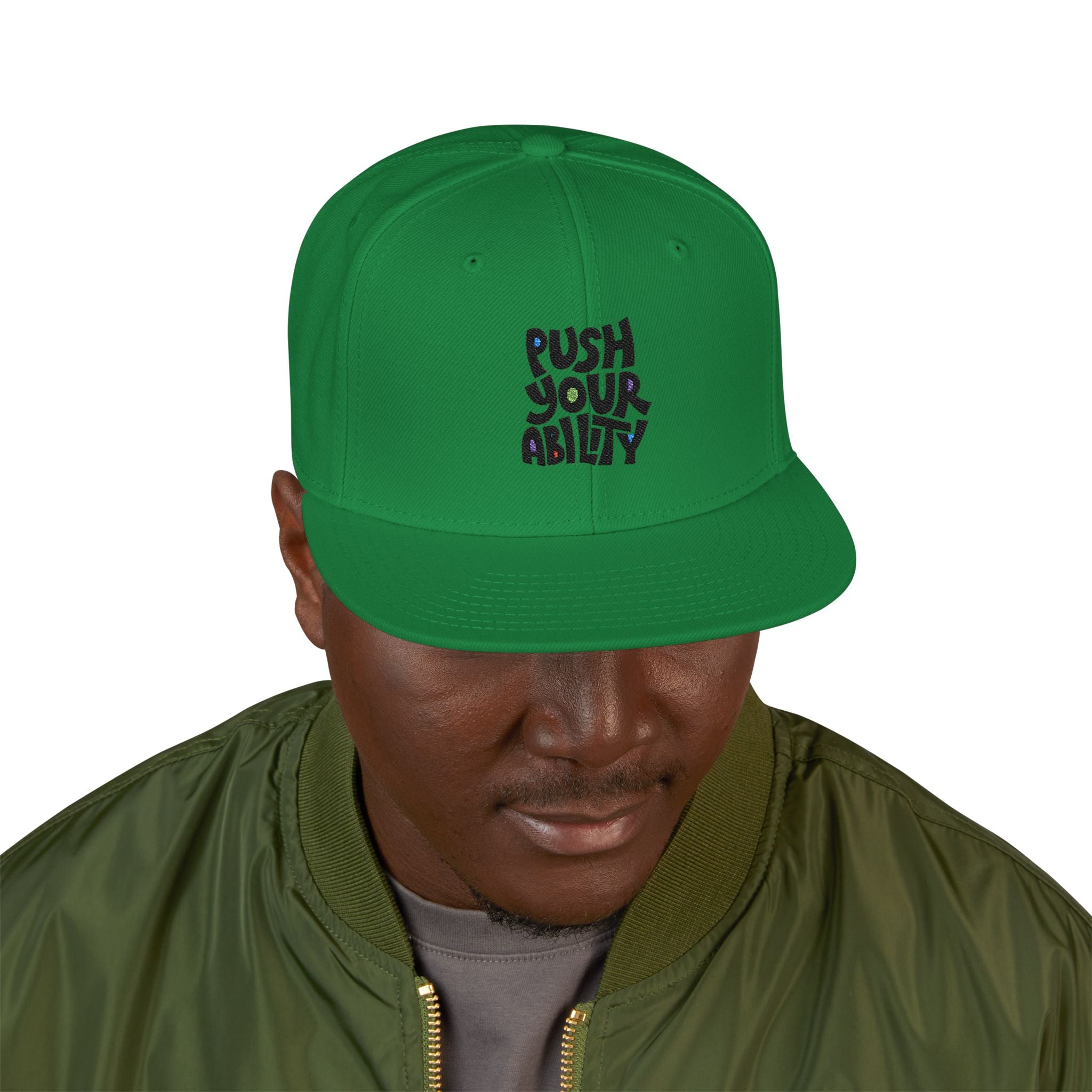Embroidered ‘Boss Up’ Snapback Hat — Gray/Black Streetwear Cap
