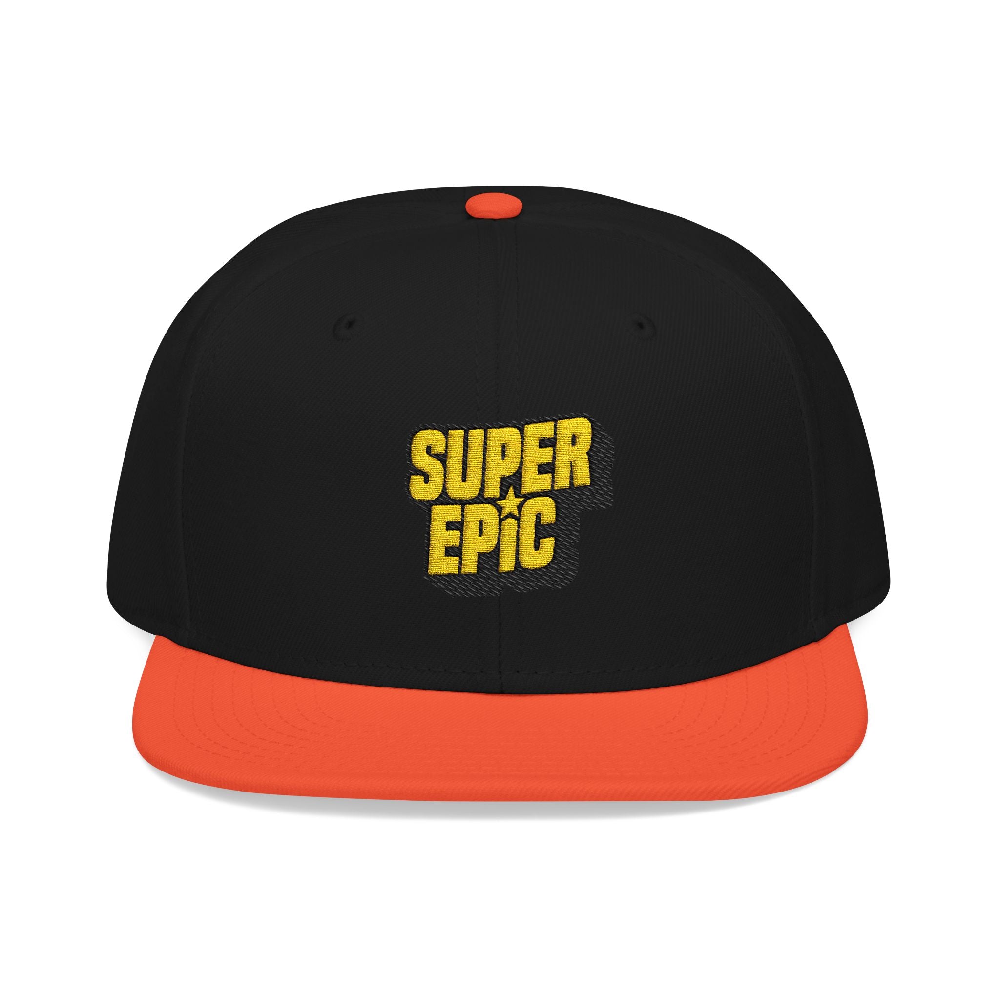 Snapback Hat — Yellow Pixelated 'SUPER OG' Embroidered Streetwear Cap