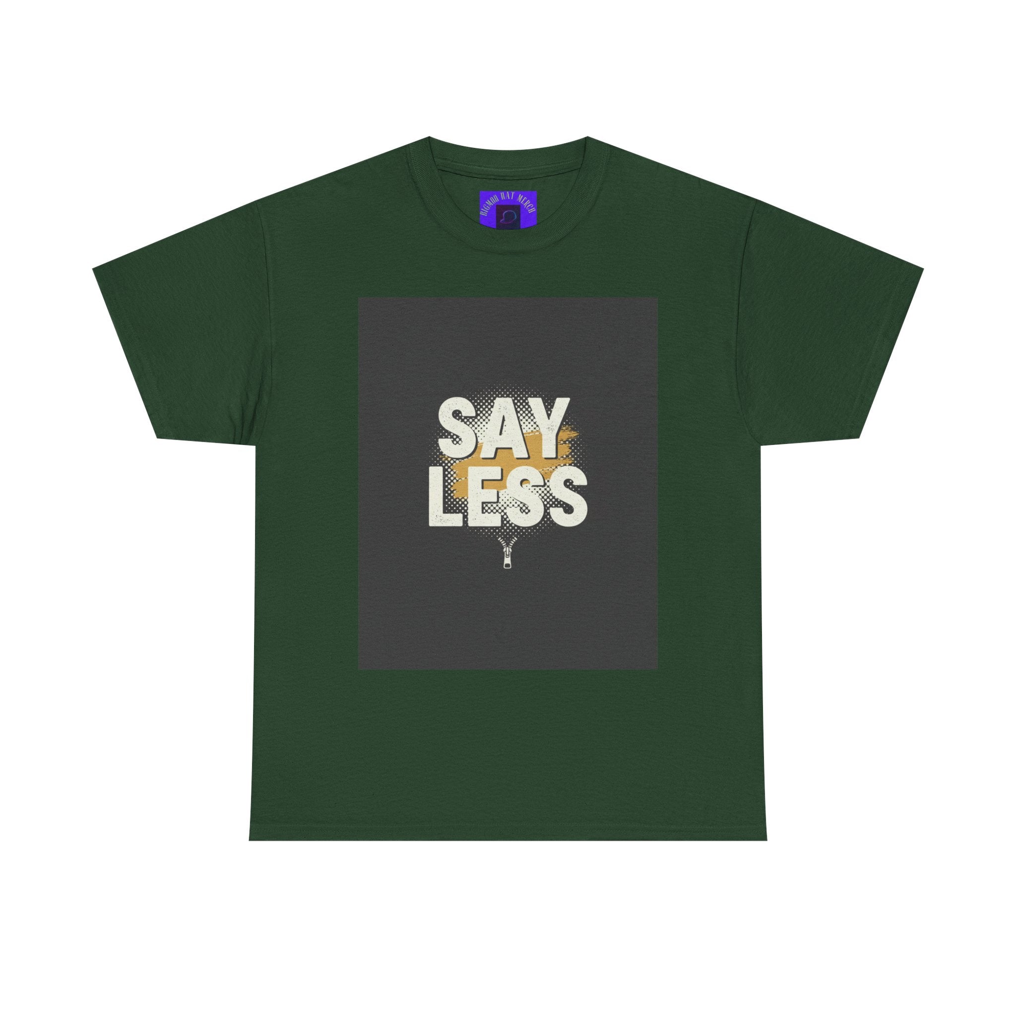 Say Less Graphic Ringer Tee — Mens Retro Minimalist Statement Shirt