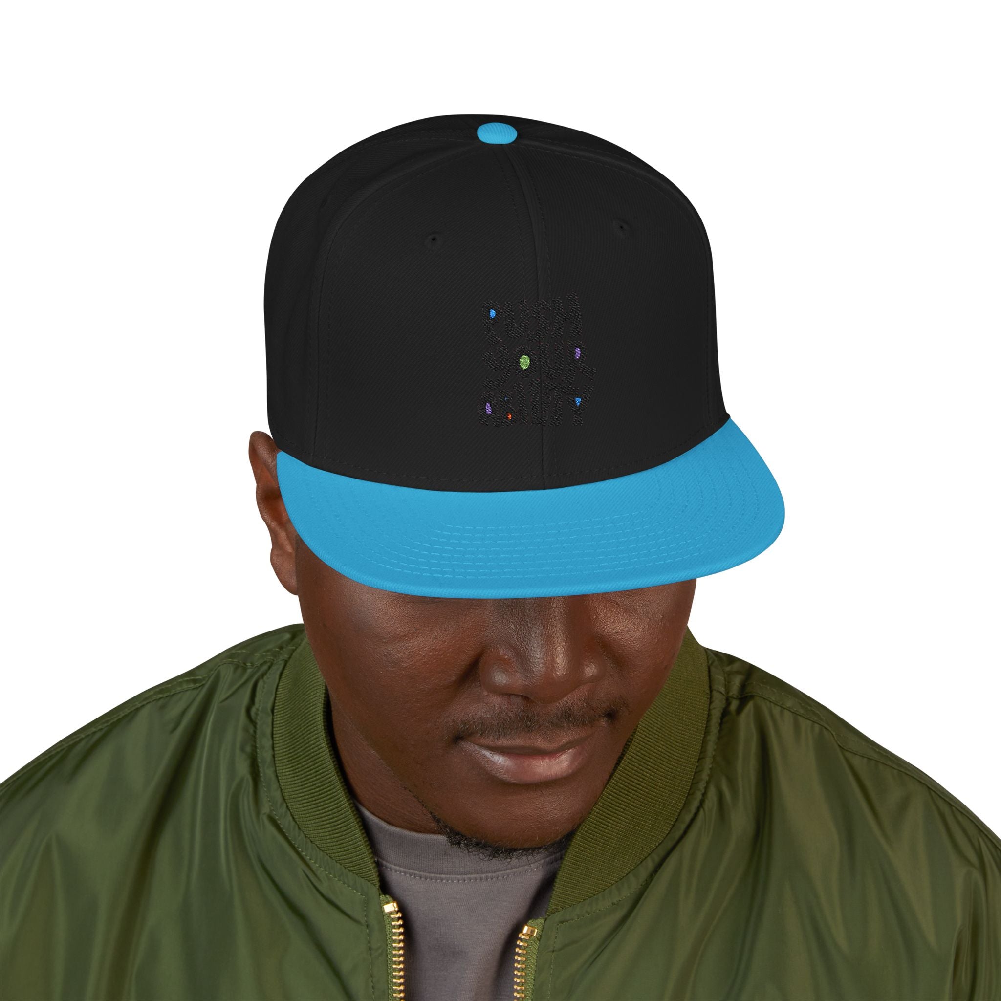 Embroidered ‘Boss Up’ Snapback Hat — Gray/Black Streetwear Cap