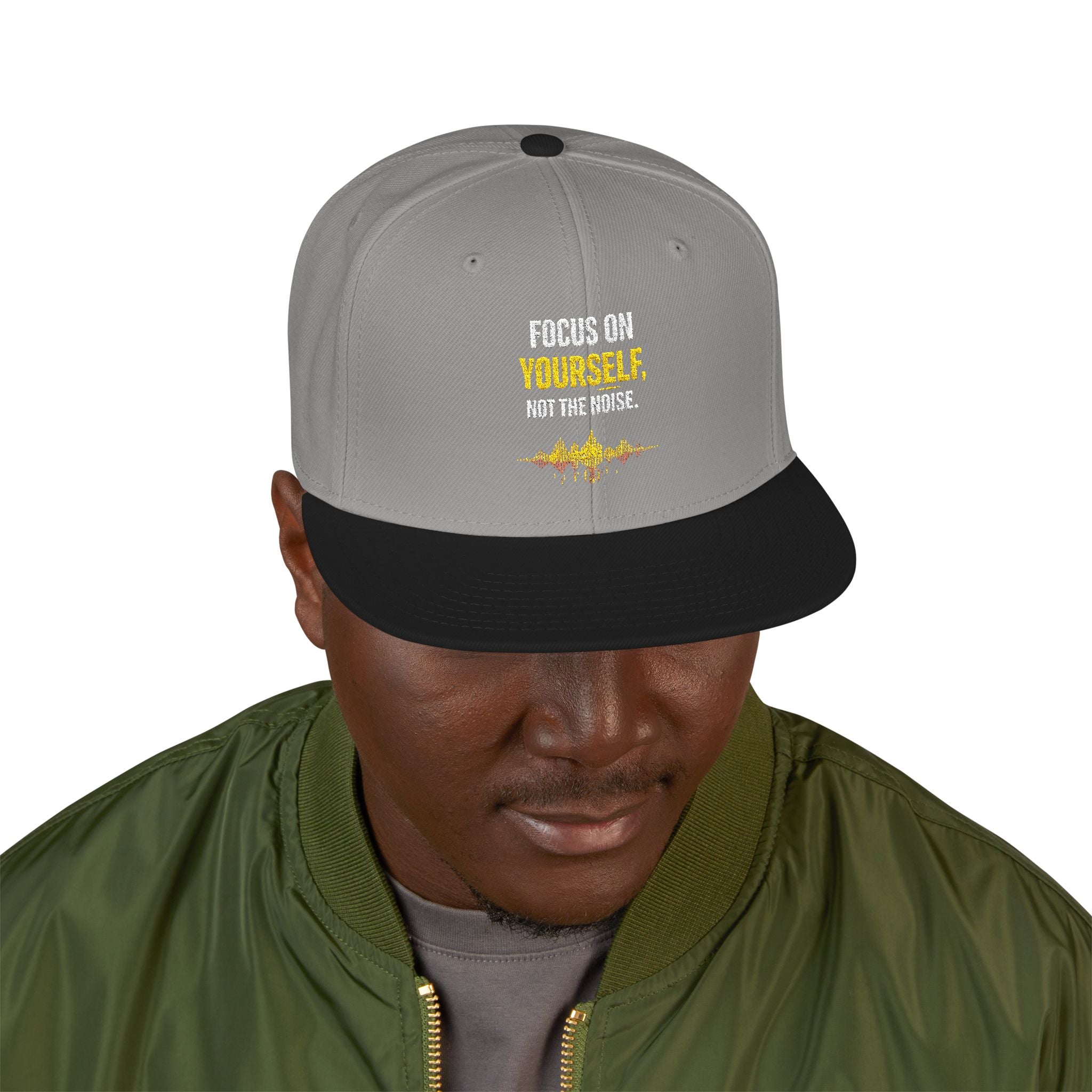 Embroidered Motivational Snapback Hat - 'Focus on Progress' Streetwear Cap
