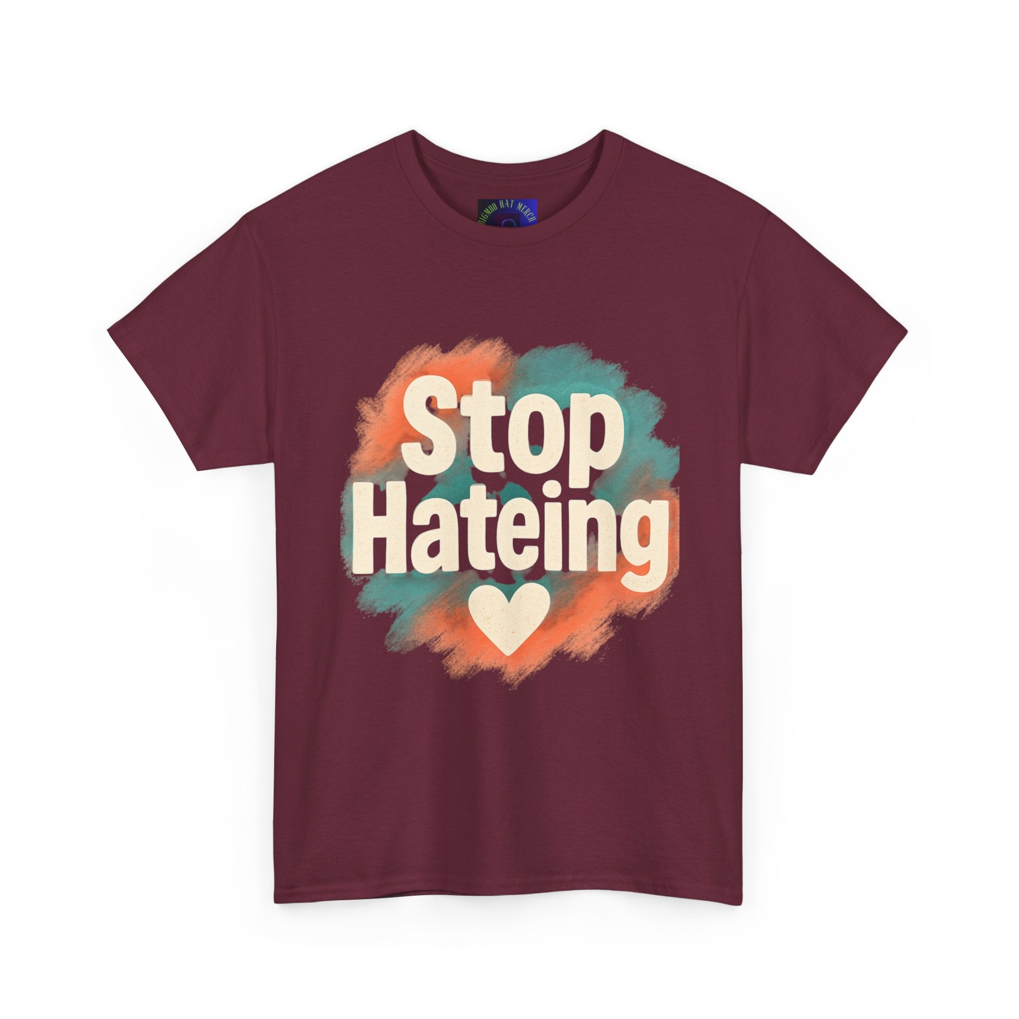 Unisex Heavy Cotton Tee: "Stop Hateing" Graphic Tee, Casual Wear, Gift for Activists, T-Shirt for Social Causes, Everyday Comfort