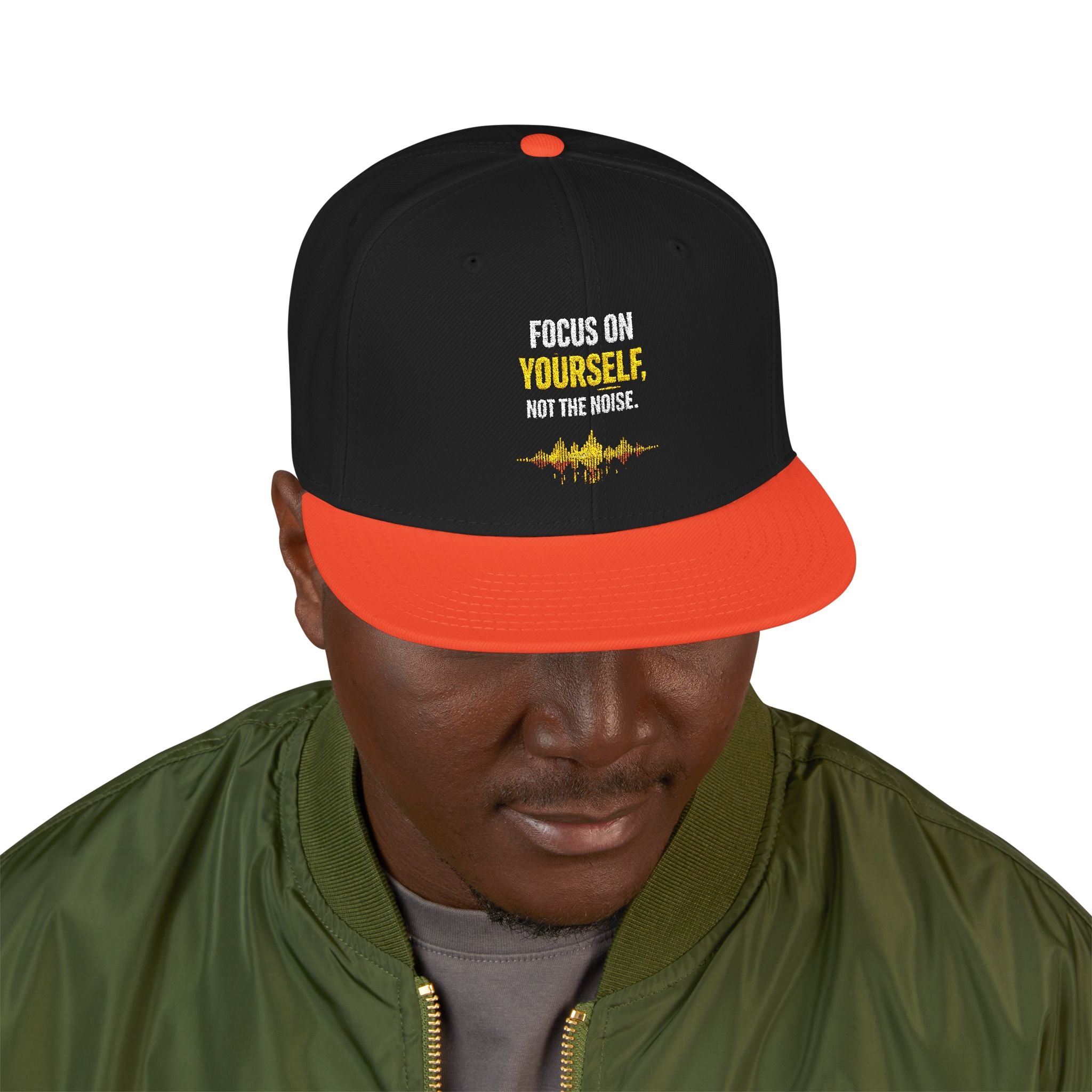 Embroidered Motivational Snapback Hat - 'Focus on Progress' Streetwear Cap