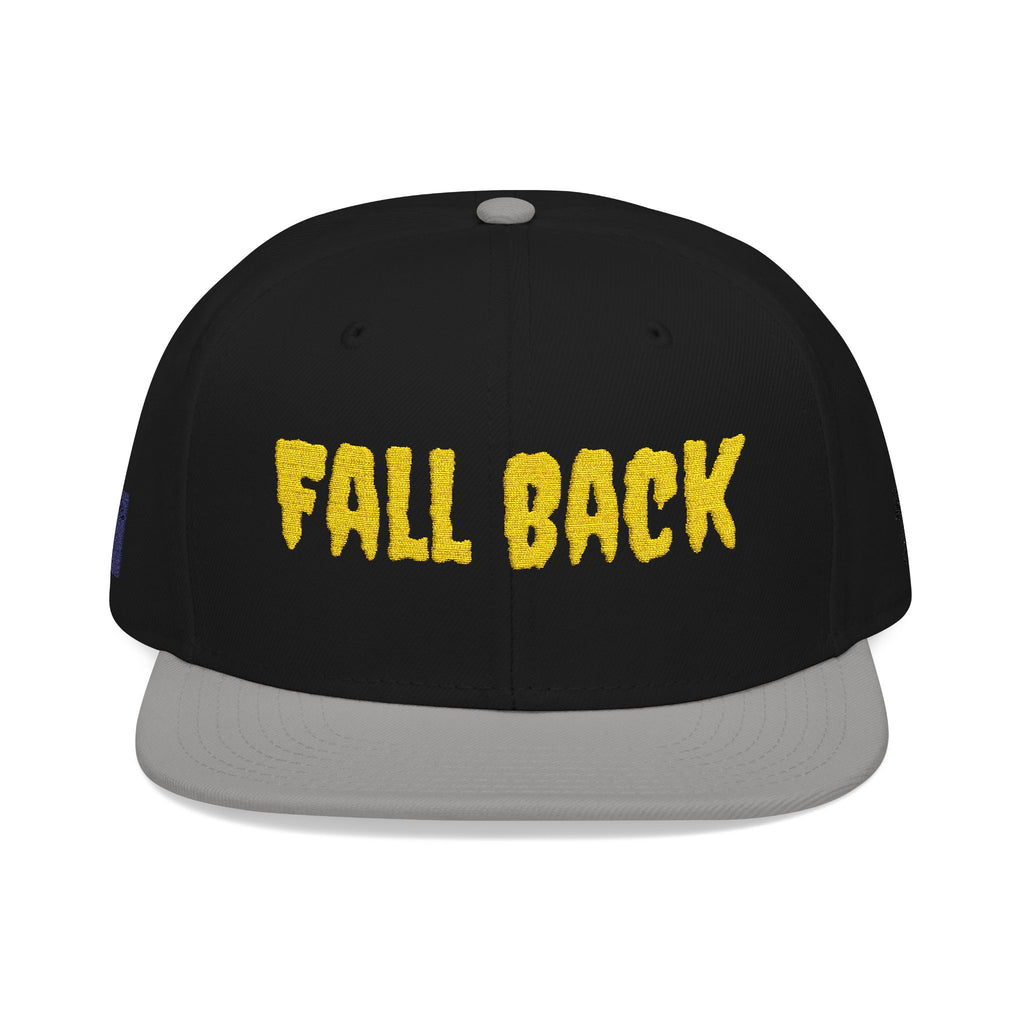Snapback Hat – Embroidered 'Chill Back' Yellow Floral Lettering
