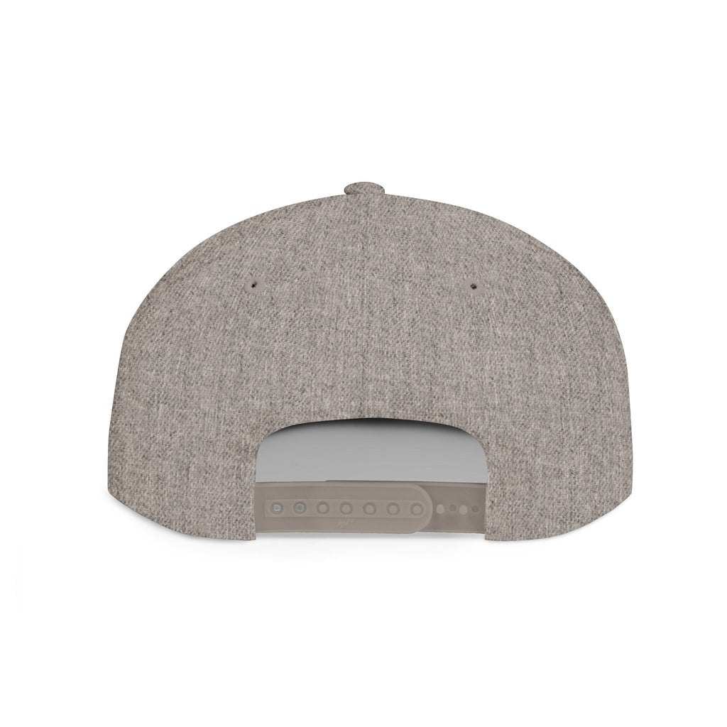 Flat Bill Snapback Cap — Blue Glitch Text Streetwear Hat
