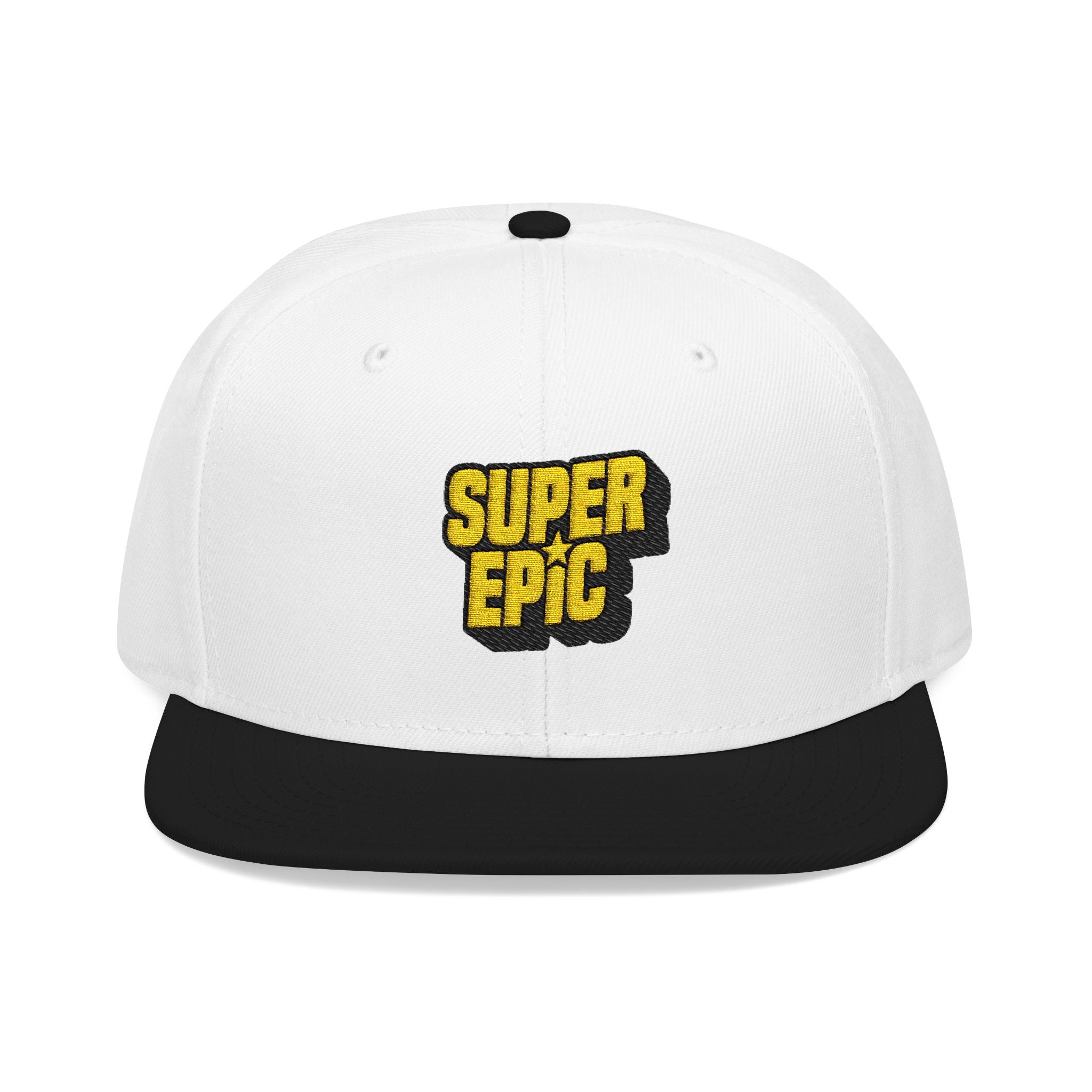 Snapback Hat — Yellow Pixelated 'SUPER OG' Embroidered Streetwear Cap