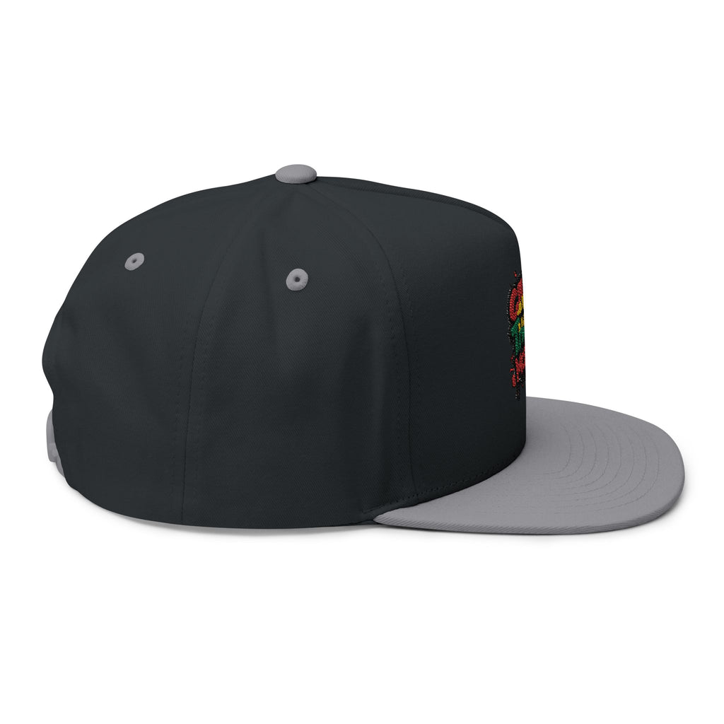 Flat Bill Cap — Colorful Graffiti “Give Thanks to the Most High” Embroidered Snapback