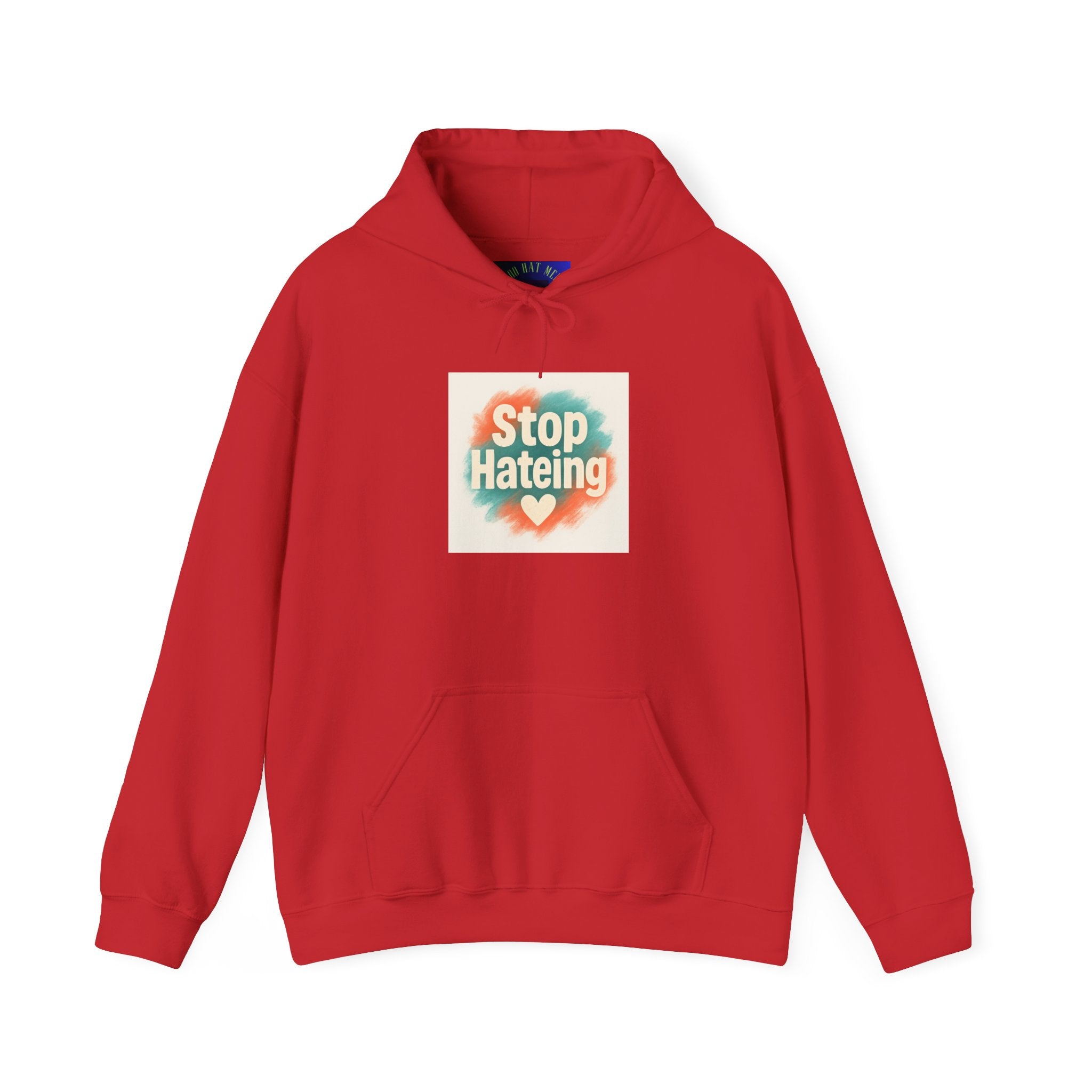 Unisex Hooded Sweatshirt with 'Stop Hating' Design, Cozy Hoodie for Activism, Casual Wear, Gift for Friends, Everyday Comfort