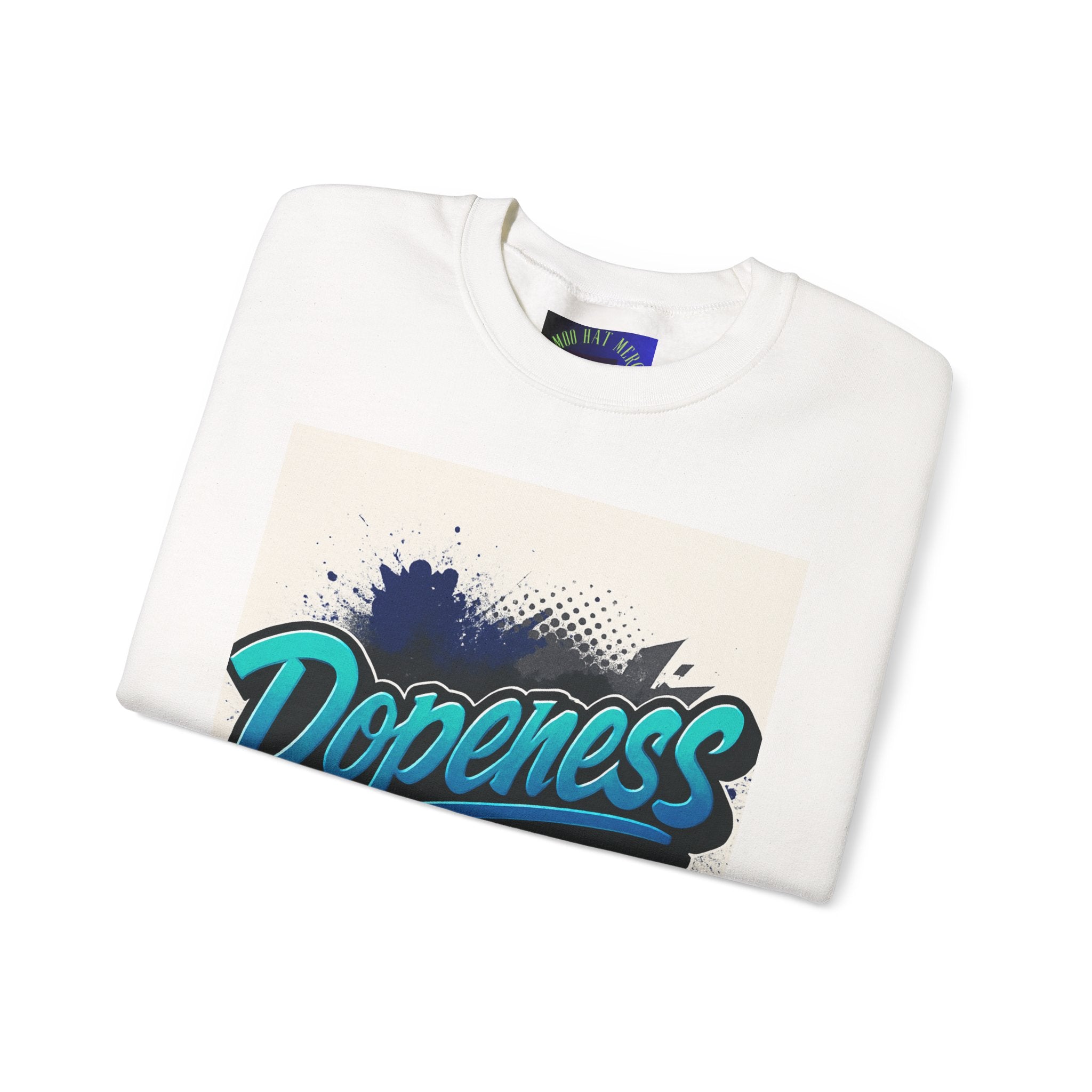 Dopeness Graphic Crewneck Sweatshirt — Retro Blue Streetwear Pullover