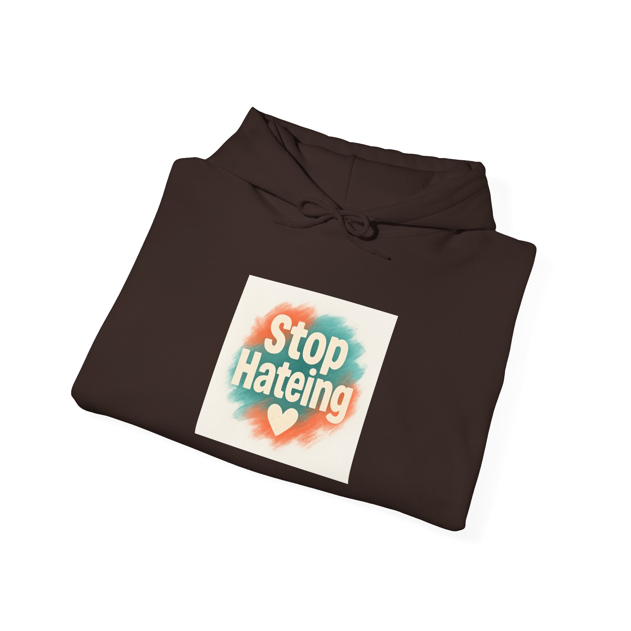 Unisex Hooded Sweatshirt with 'Stop Hating' Design, Cozy Hoodie for Activism, Casual Wear, Gift for Friends, Everyday Comfort