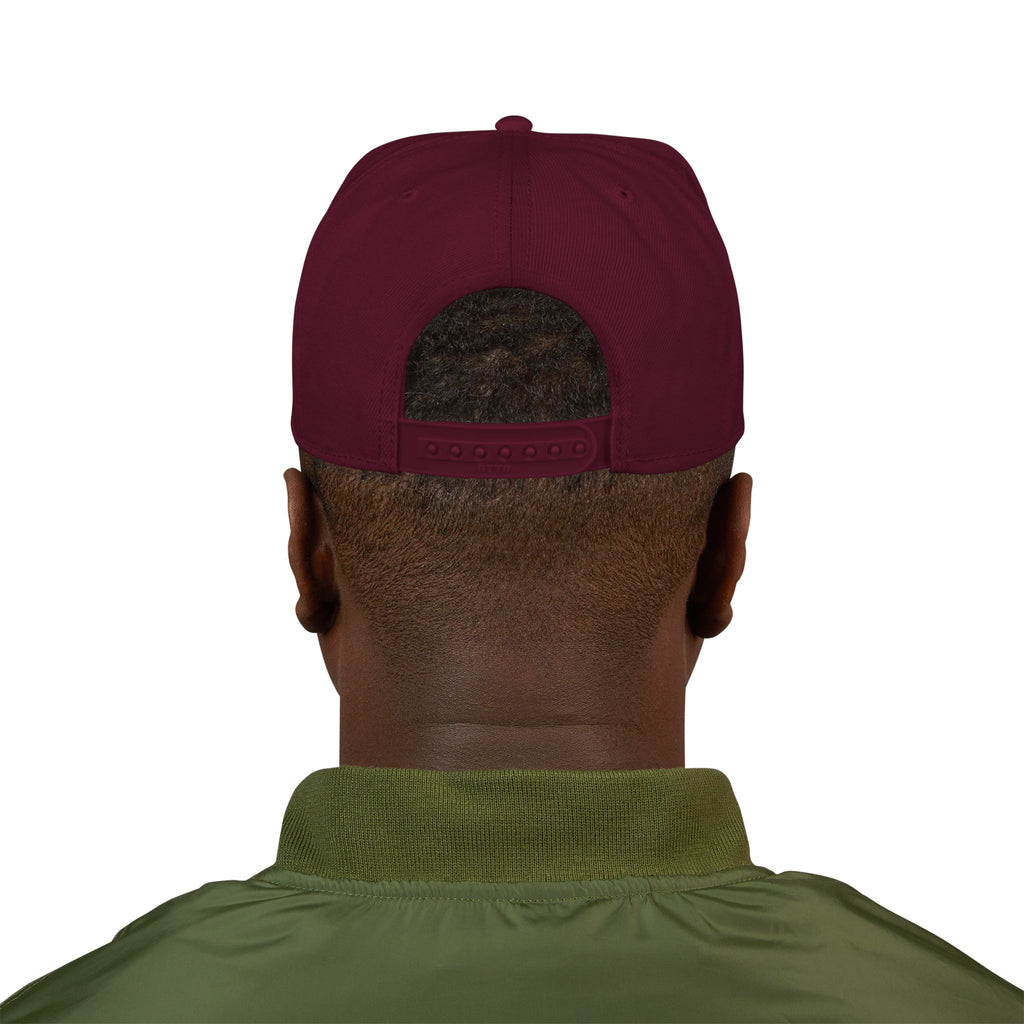 Snapback Hat — Yellow Box Script Embroidery