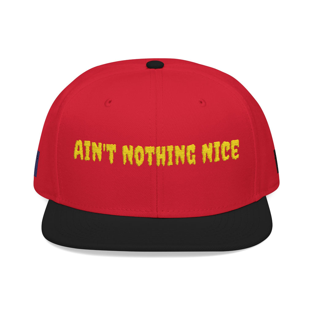 Embroidered Snapback Hat – 'Fighting Nice' Yellow Script
