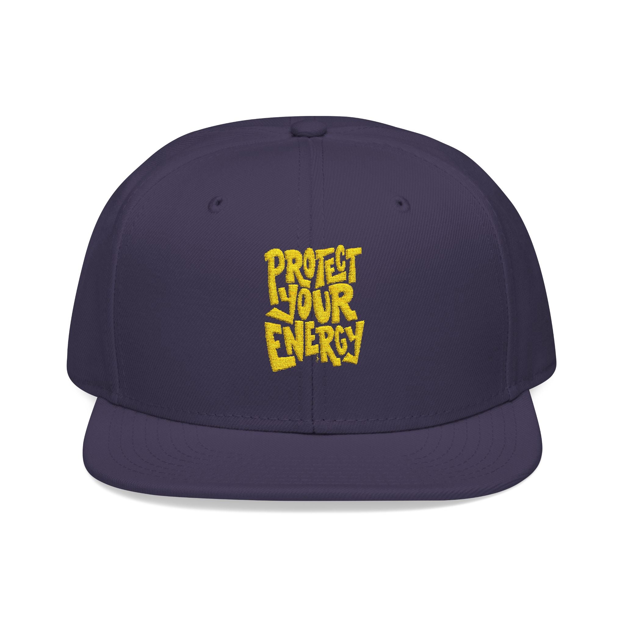 Snapback Hat — Yellow Box Script Embroidery