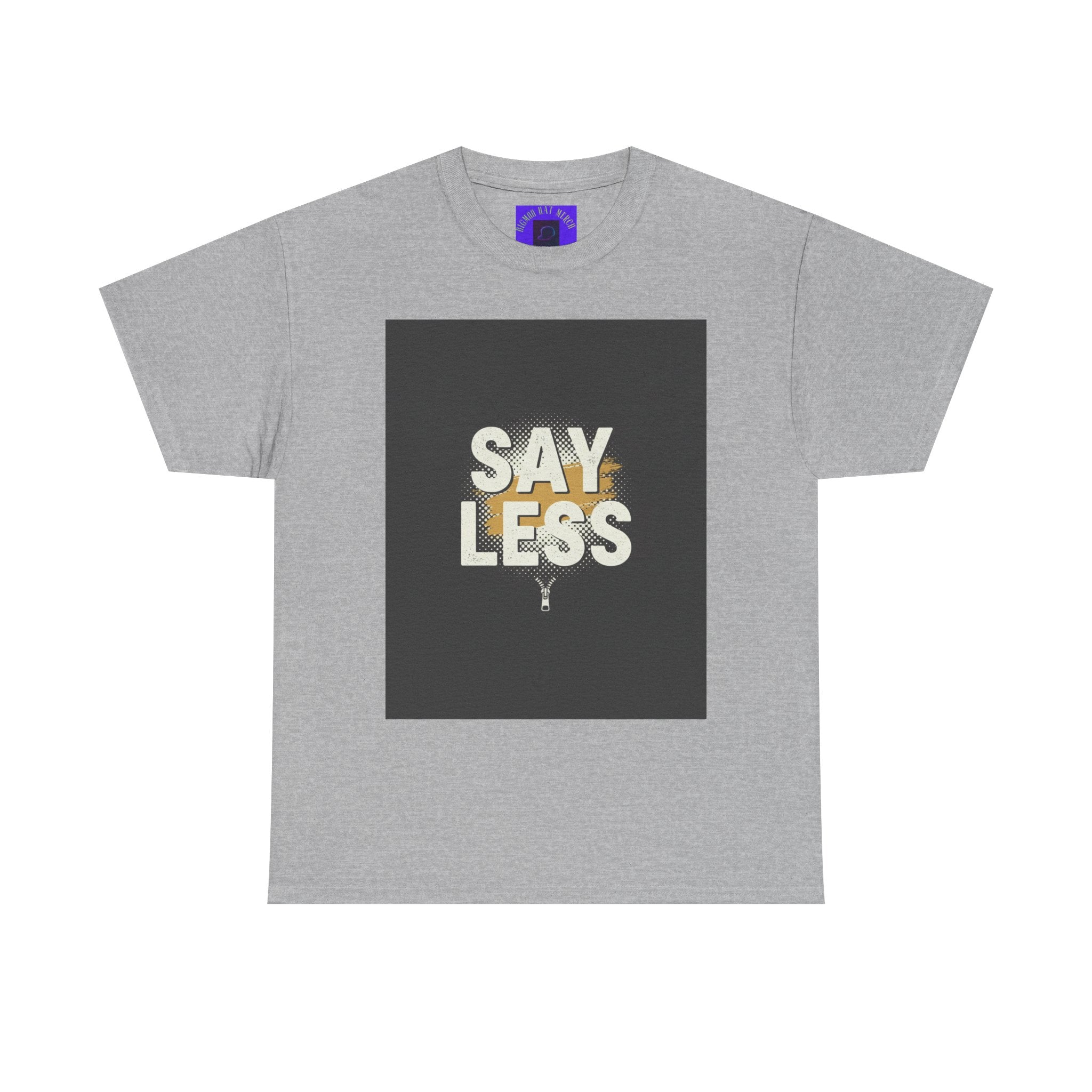Say Less Graphic Ringer Tee — Mens Retro Minimalist Statement Shirt