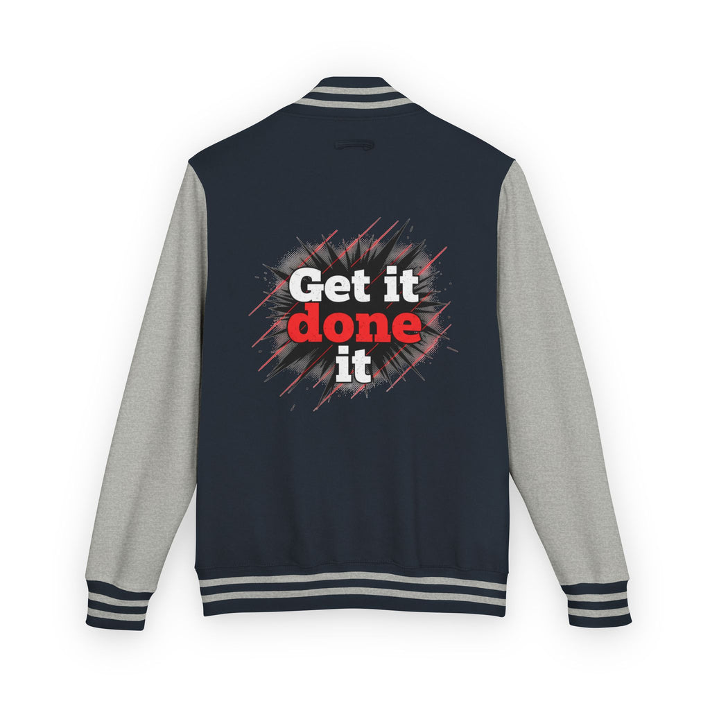 Get It Done Letterman Jacket — Motivational Varsity Bomber