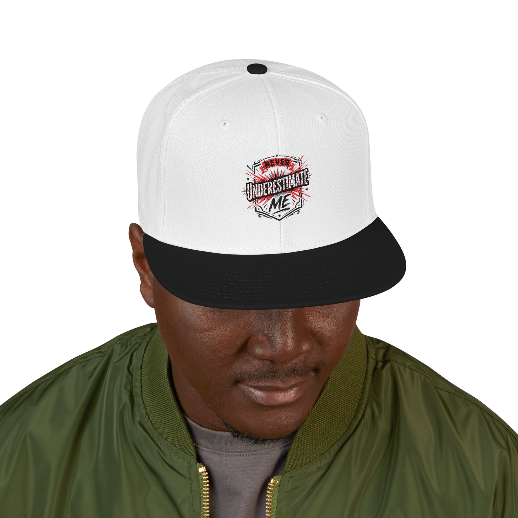Embroidered Skull & Roses Snapback Hat