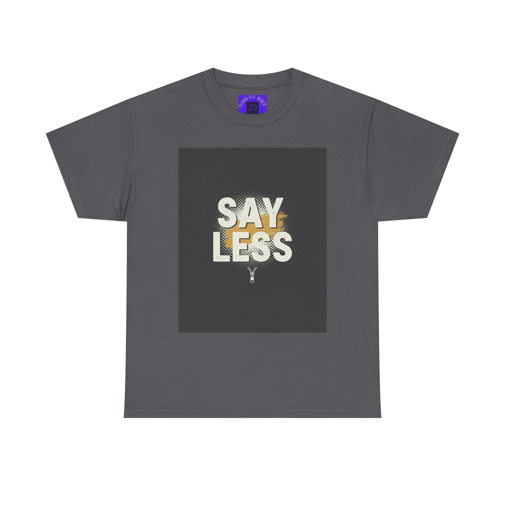 Say Less Graphic Ringer Tee — Mens Retro Minimalist Statement Shirt