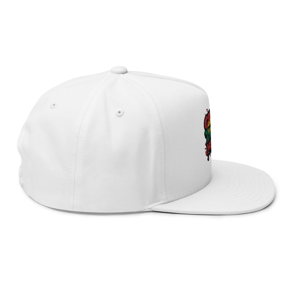 Flat Bill Cap — Colorful Graffiti “Give Thanks to the Most High” Embroidered Snapback