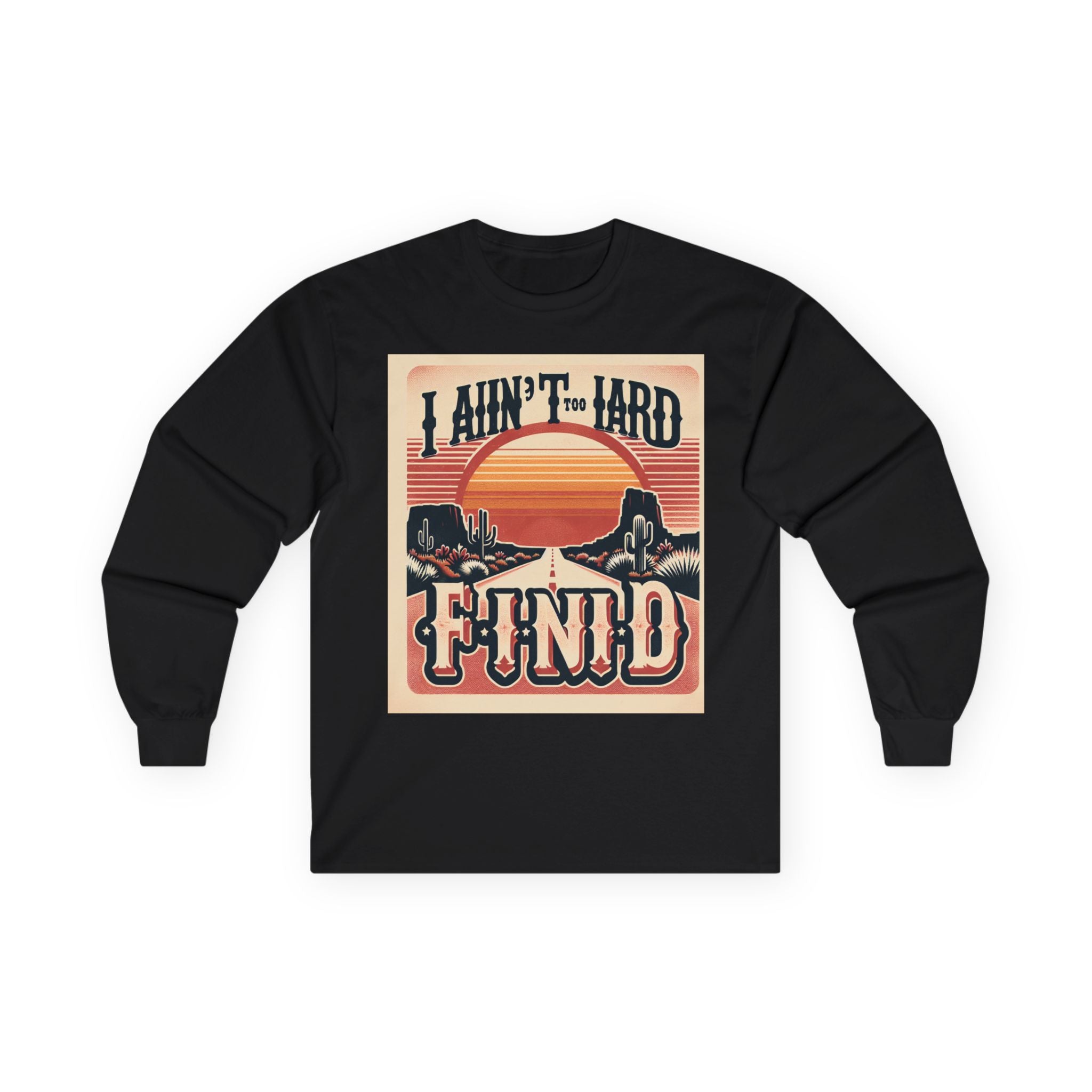 Retro Desert Sunset Tee, Long Sleeve Graphic Shirt, Unisex Vintage Style Top, Gift for Friends, Perfect for Casual Wear