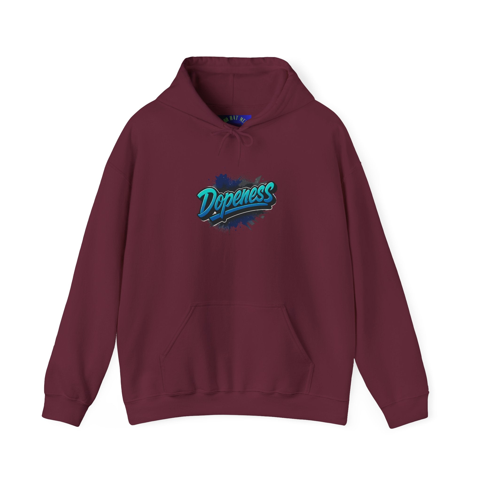 Dopeness Graffiti Hoodie — Retro Teal Streetwear Sweatshirt