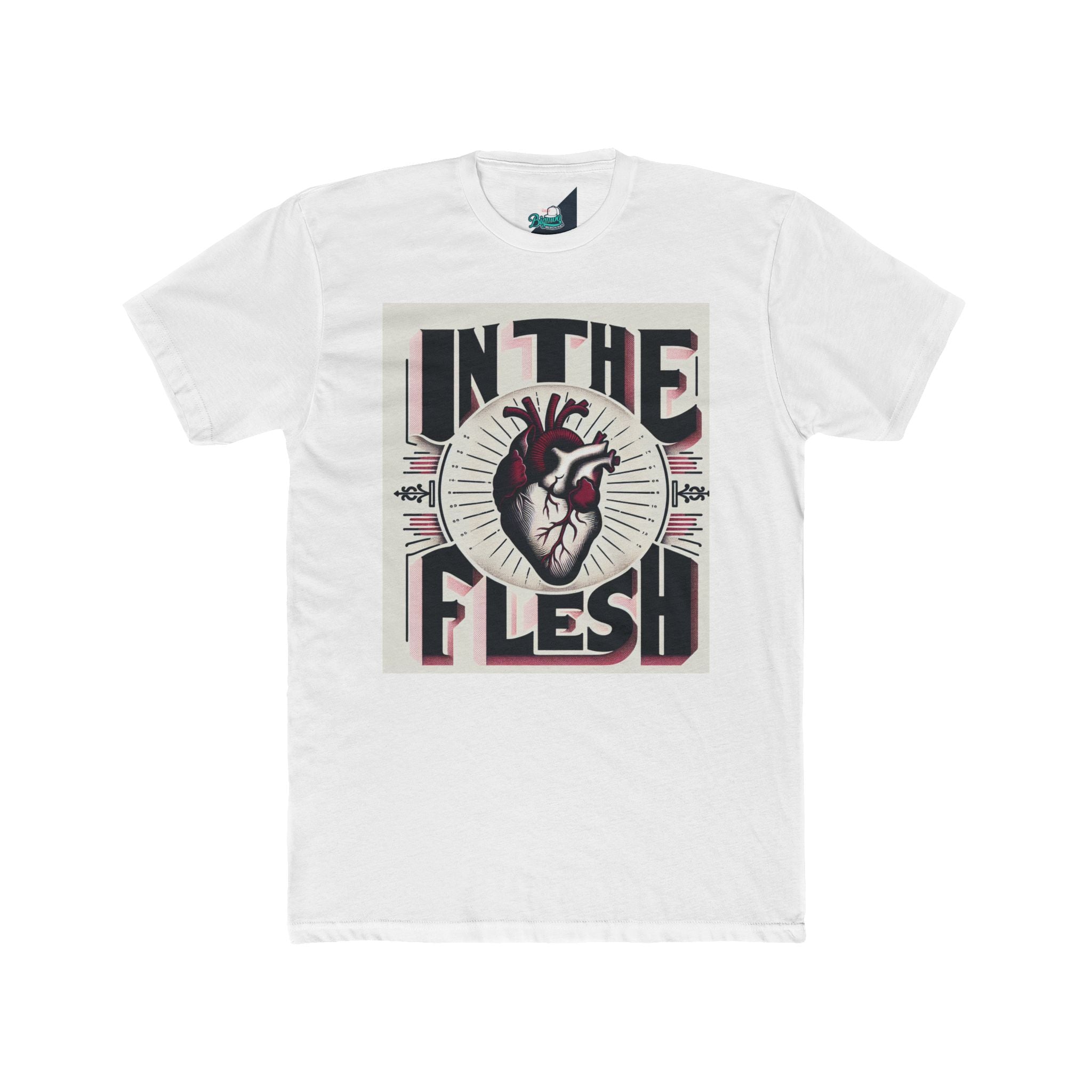 Graphic Heart Print Unisex Cotton Crew Tee - Casual Wear, Heart Theme, Gift for Him, Gift for Her, Music Lovers, Unique Style