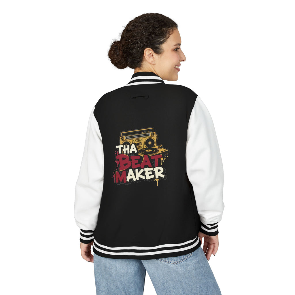 Beatmaker Letterman Jacket — 'Tha Beat Maker' Retro Boombox Varsity Jacket