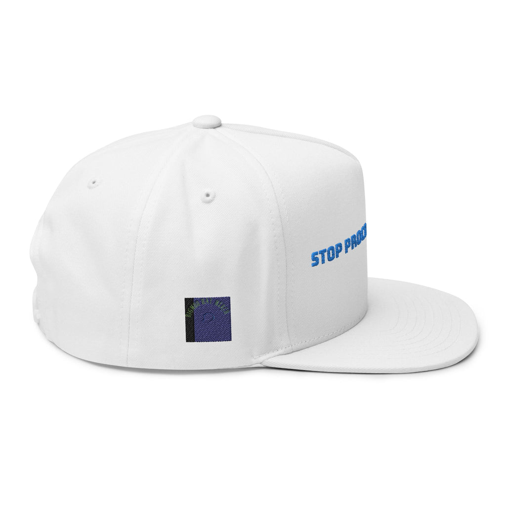 Flat Bill Cap - "Stop Procrastinating" | Trendy Unisex Hat, Casual Wear, Gift for Students, Motivational Apparel, Street Style