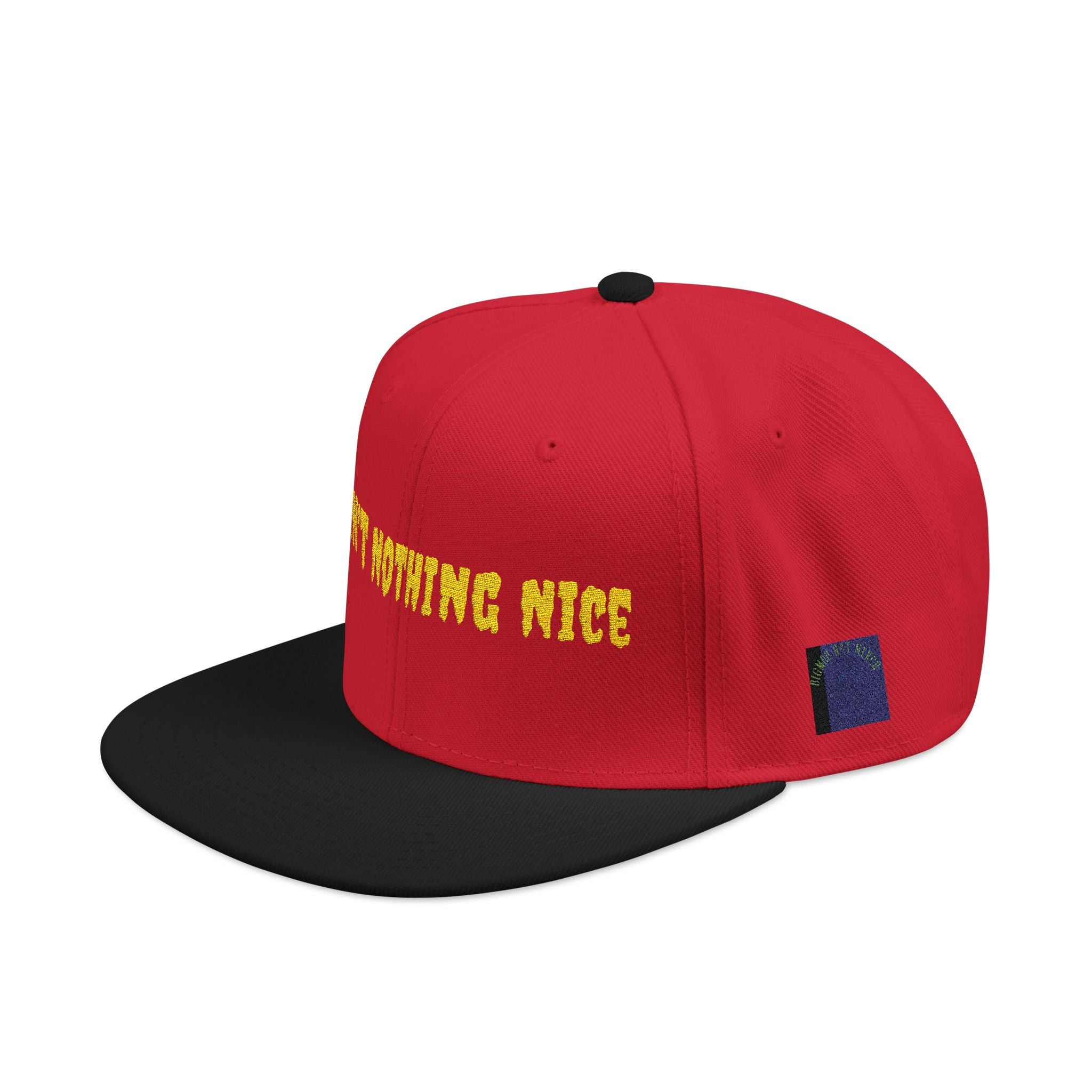 Embroidered Snapback Hat – 'Fighting Nice' Yellow Script