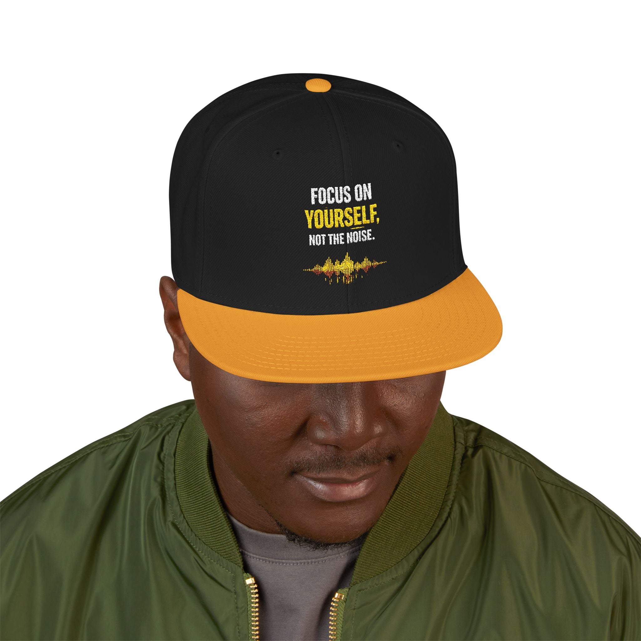 Embroidered Motivational Snapback Hat - 'Focus on Progress' Streetwear Cap