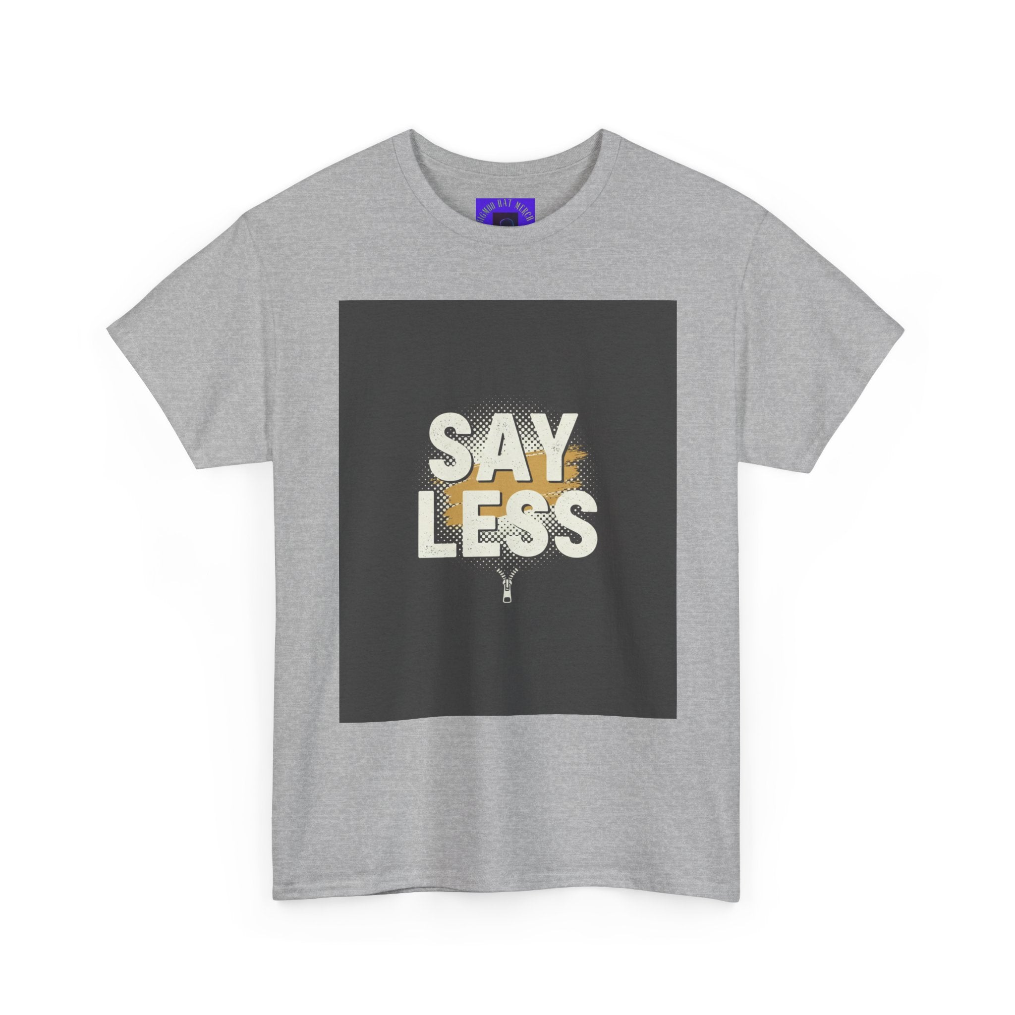 Say Less Graphic Ringer Tee — Mens Retro Minimalist Statement Shirt