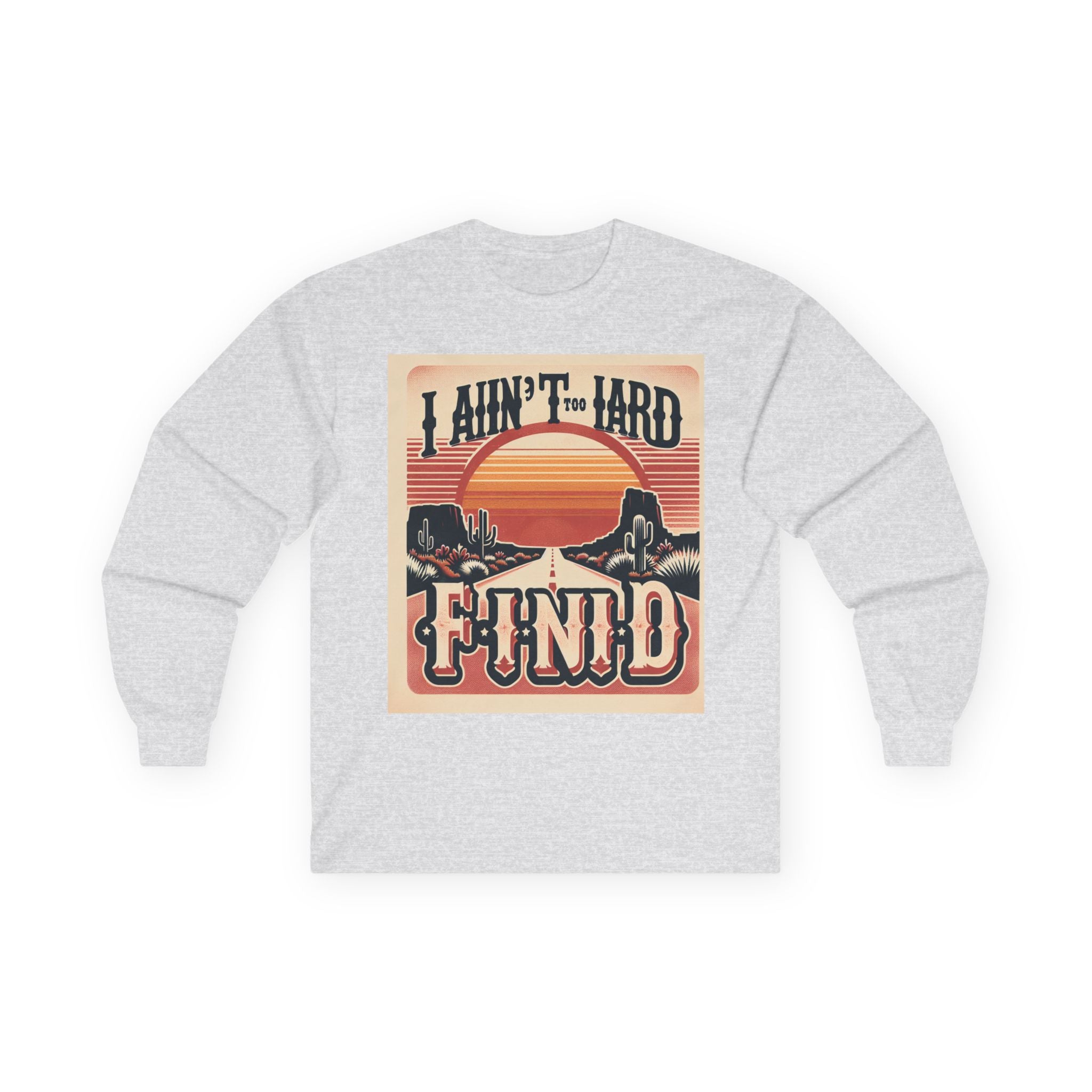 Retro Desert Sunset Tee, Long Sleeve Graphic Shirt, Unisex Vintage Style Top, Gift for Friends, Perfect for Casual Wear