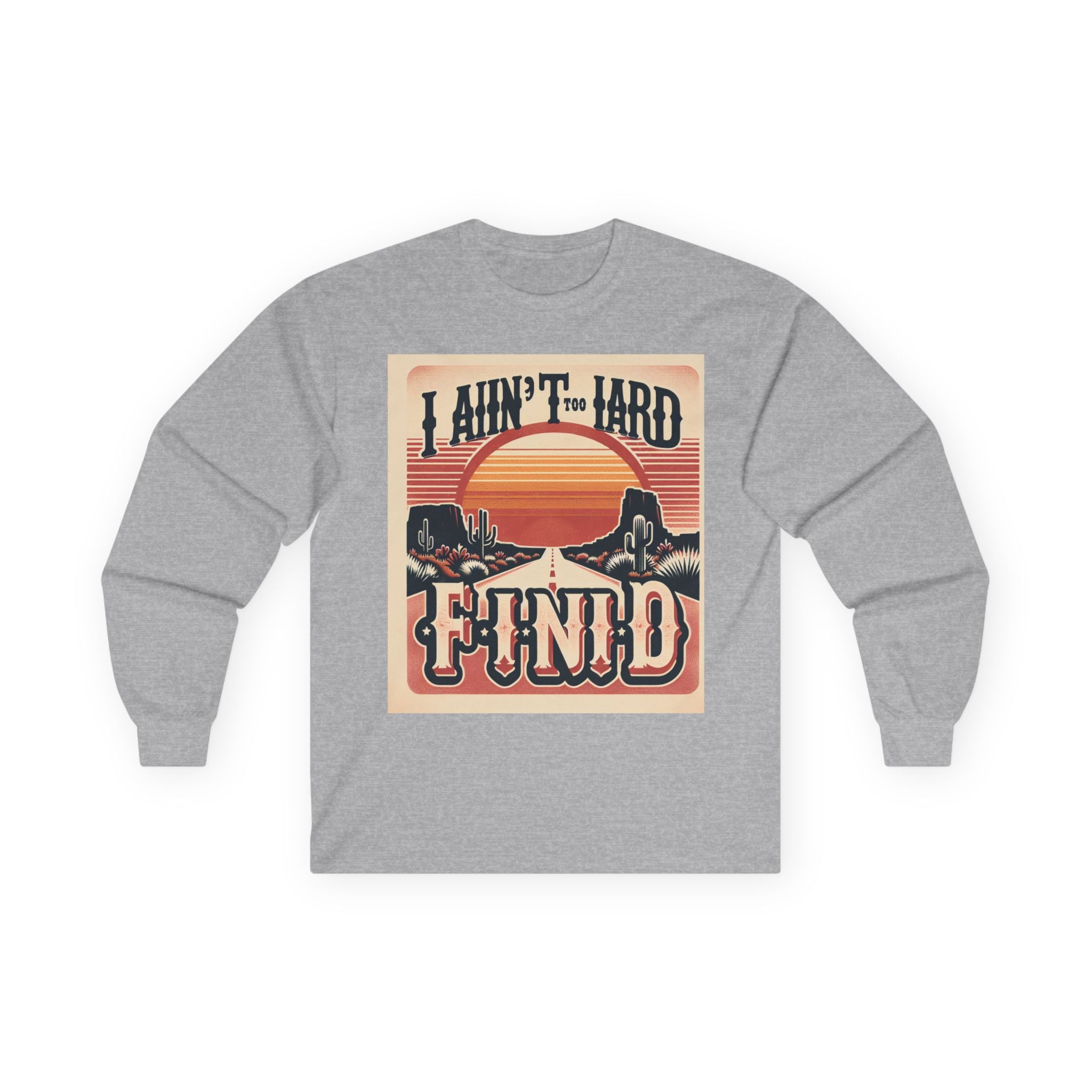 Retro Desert Sunset Tee, Long Sleeve Graphic Shirt, Unisex Vintage Style Top, Gift for Friends, Perfect for Casual Wear