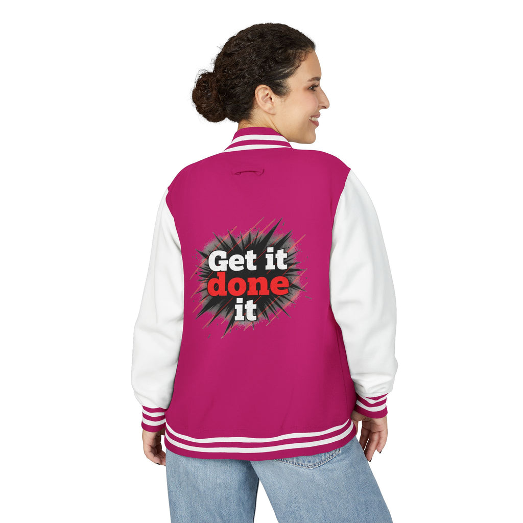 Get It Done Letterman Jacket — Motivational Varsity Bomber