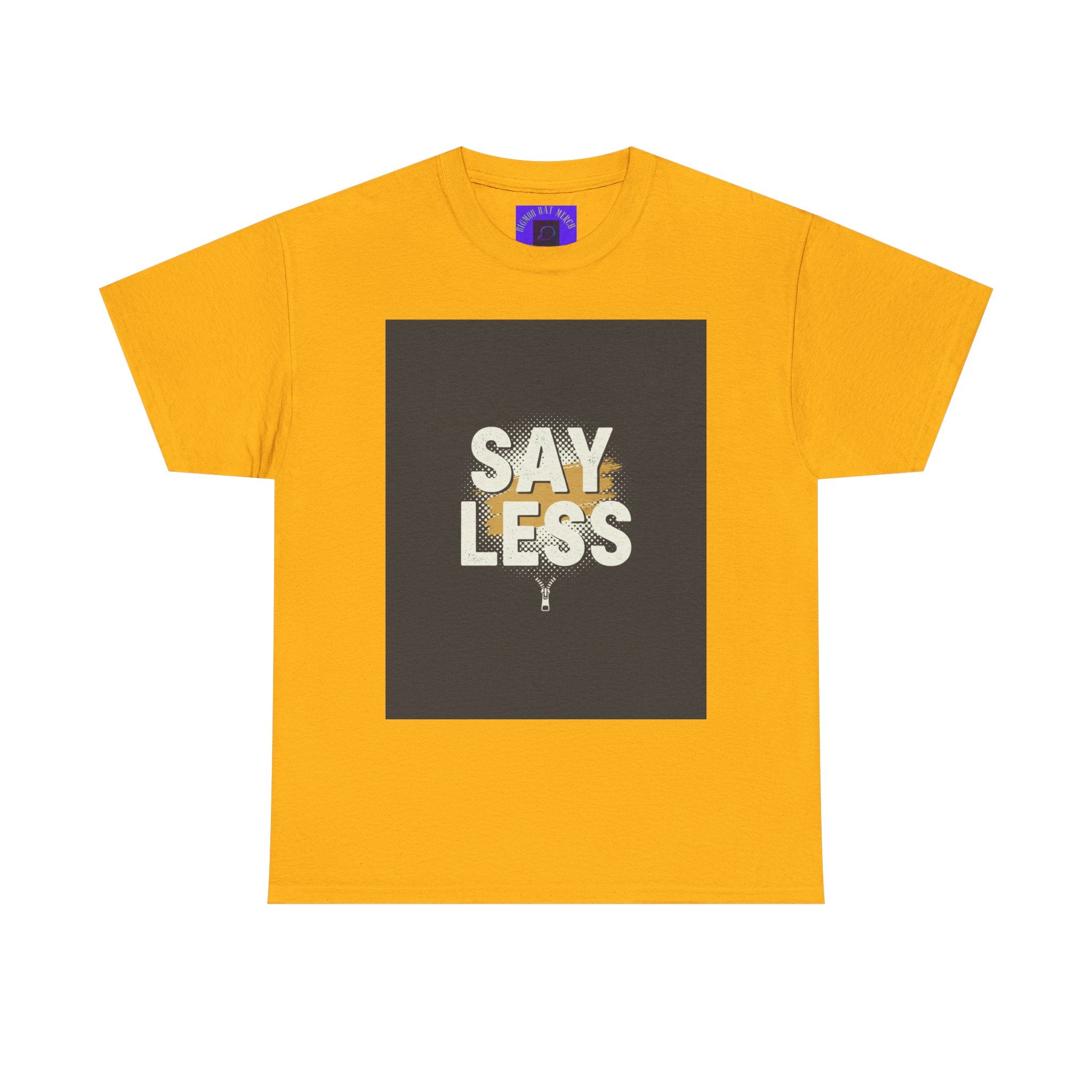 Say Less Graphic Ringer Tee — Mens Retro Minimalist Statement Shirt