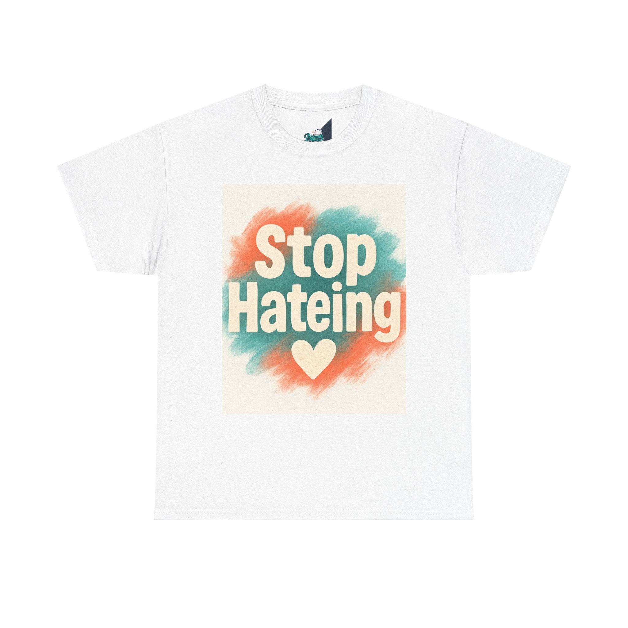 Unisex Heavy Cotton Tee: "Stop Hateing" Graphic Tee, Casual Wear, Gift for Activists, T-Shirt for Social Causes, Everyday Comfort