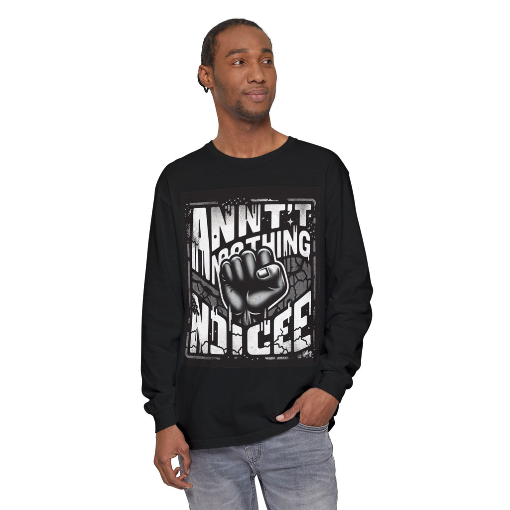 Bold Statement Long Sleeve T-Shirt – Casual Wear, Streetwear Style, Gift for Friends, Graphic Tee, Unisex Fashion