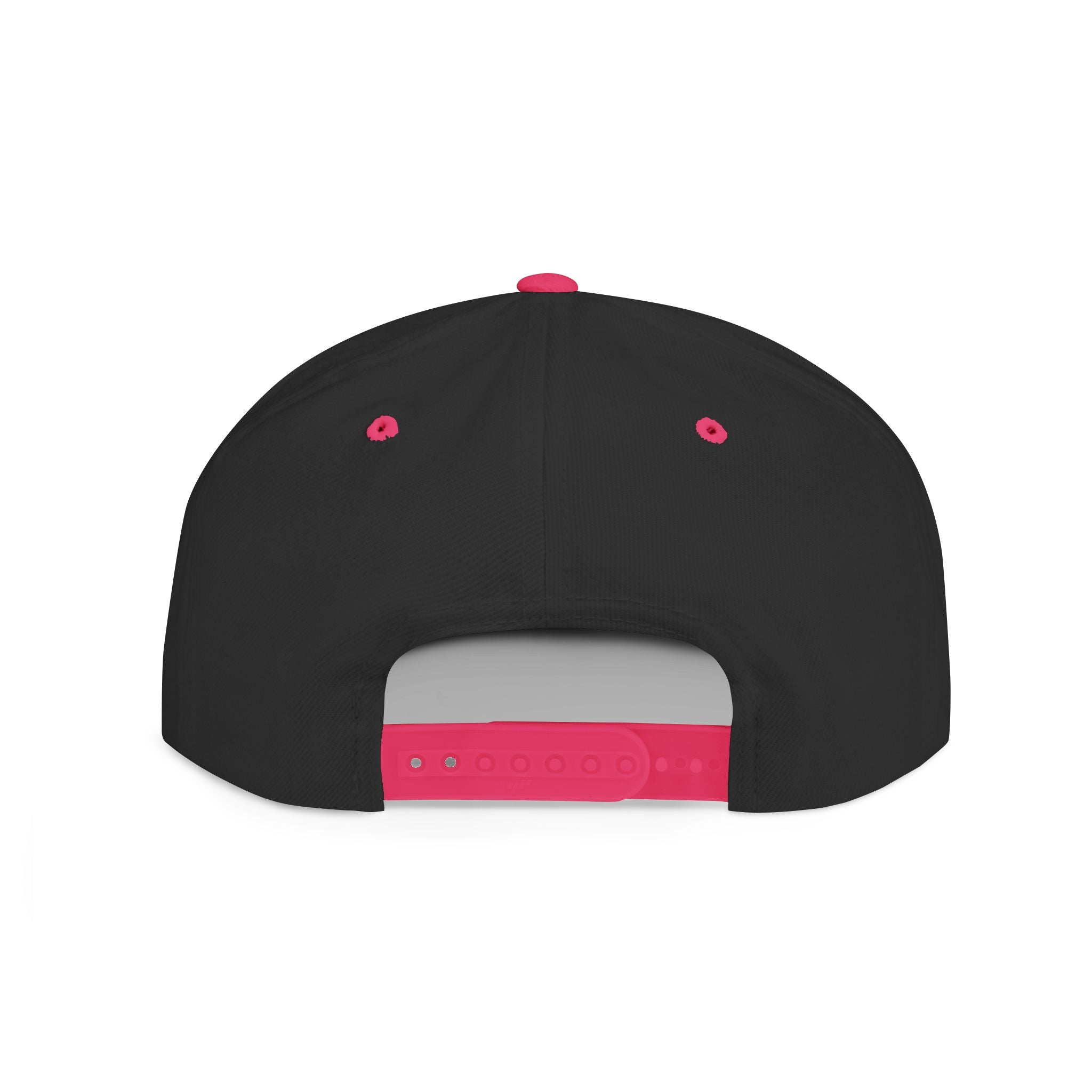 Flat Bill Snapback Cap — Blue Glitch Text Streetwear Hat