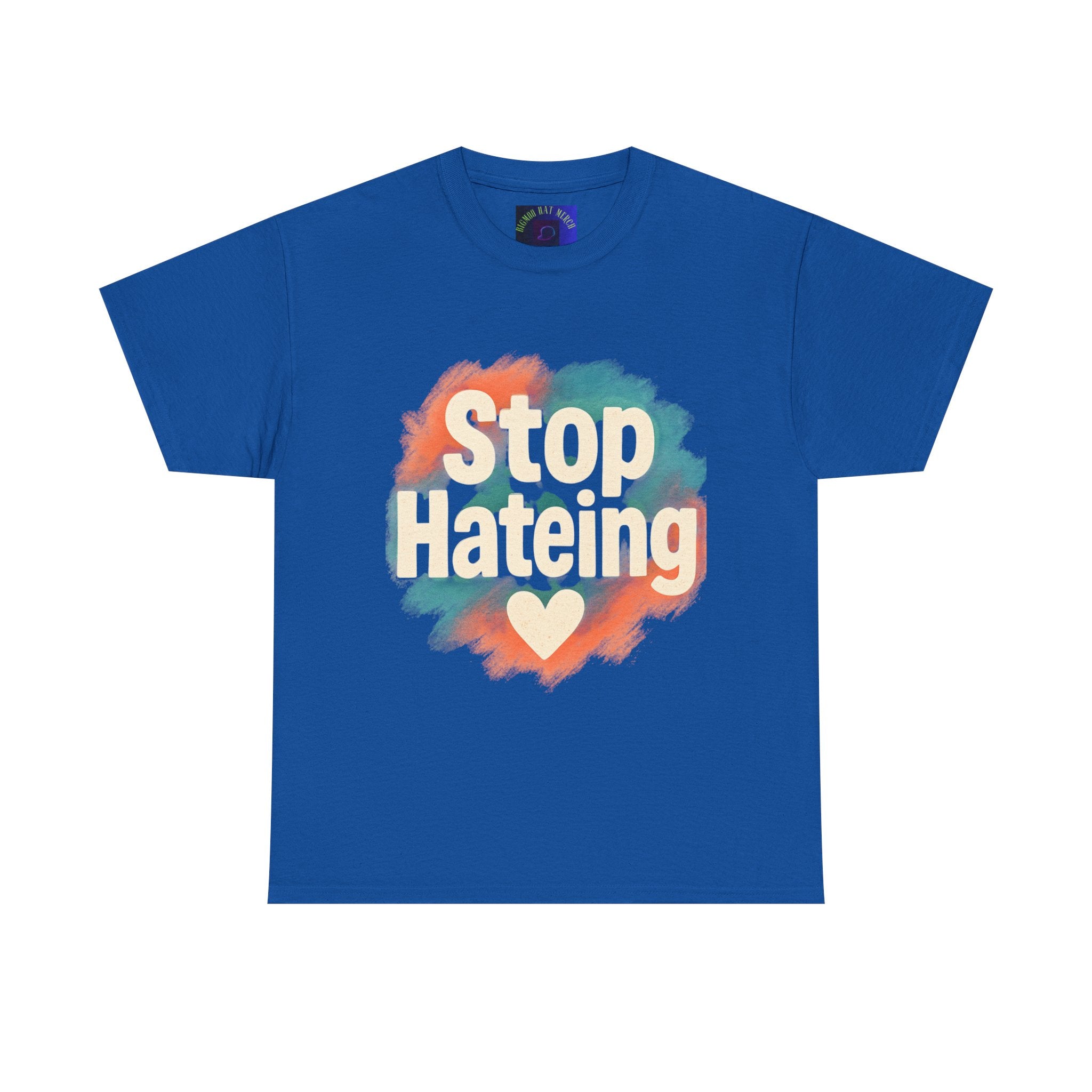 Unisex Heavy Cotton Tee: "Stop Hateing" Graphic Tee, Casual Wear, Gift for Activists, T-Shirt for Social Causes, Everyday Comfort
