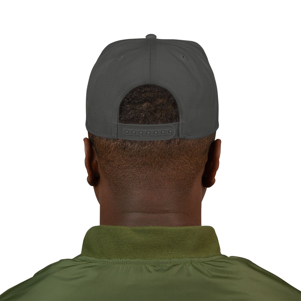 Snapback Hat — Yellow Box Script Embroidery