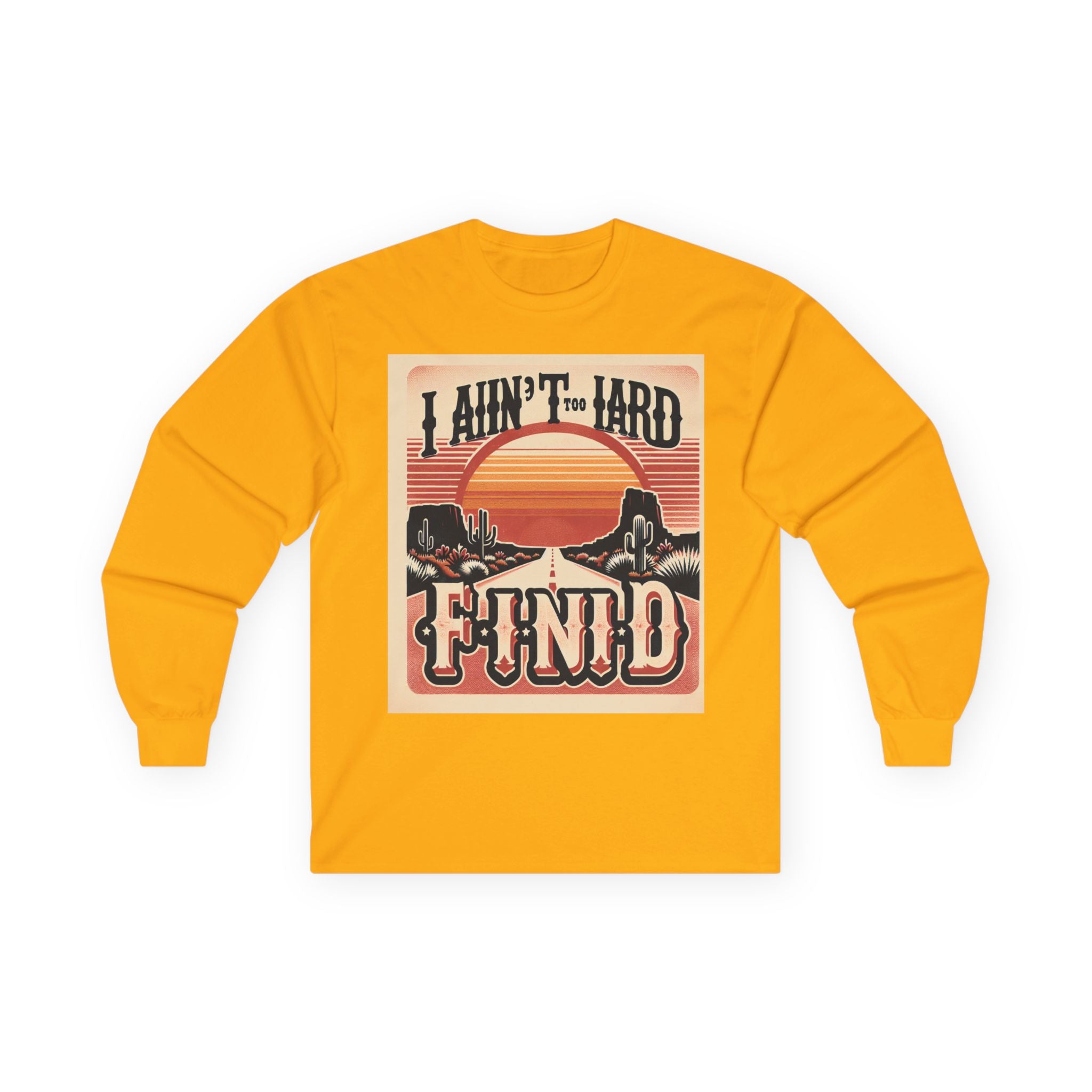 Retro Desert Sunset Tee, Long Sleeve Graphic Shirt, Unisex Vintage Style Top, Gift for Friends, Perfect for Casual Wear