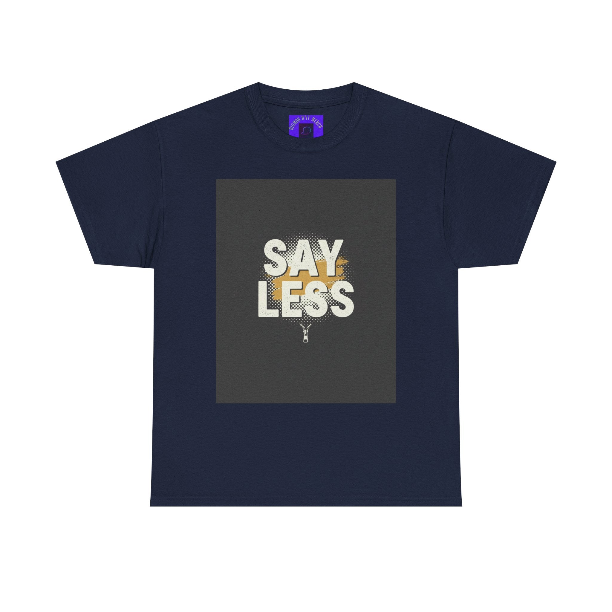 Say Less Graphic Ringer Tee — Mens Retro Minimalist Statement Shirt