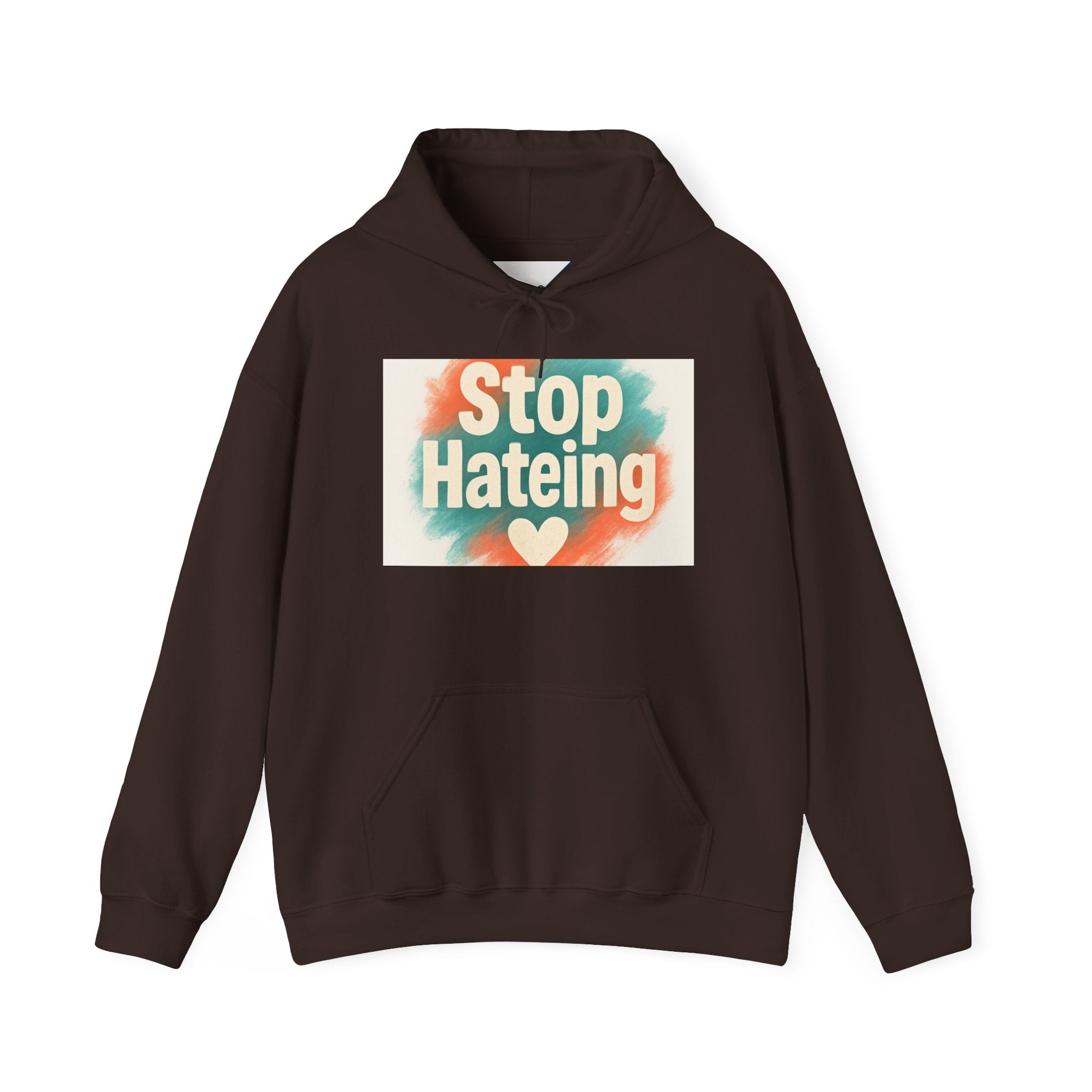 Colorful Message Hoodie: Stop Hate Tees, Unisex Sweatshirt, Gift for Friends, Anti-Hate Apparel, Cozy & Comfy Wear